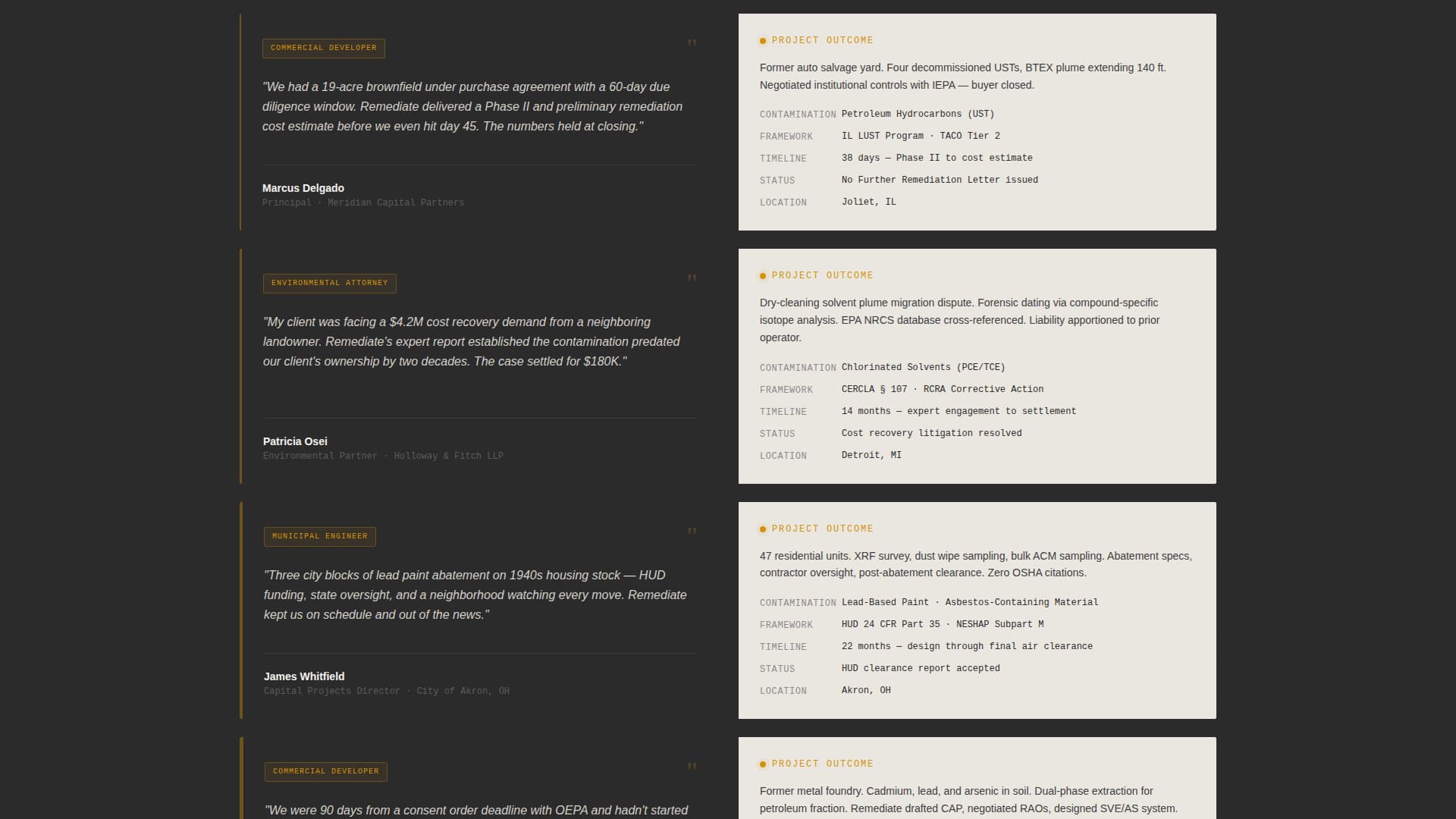 Remediate - Authoritative Environmental Landing Page Template