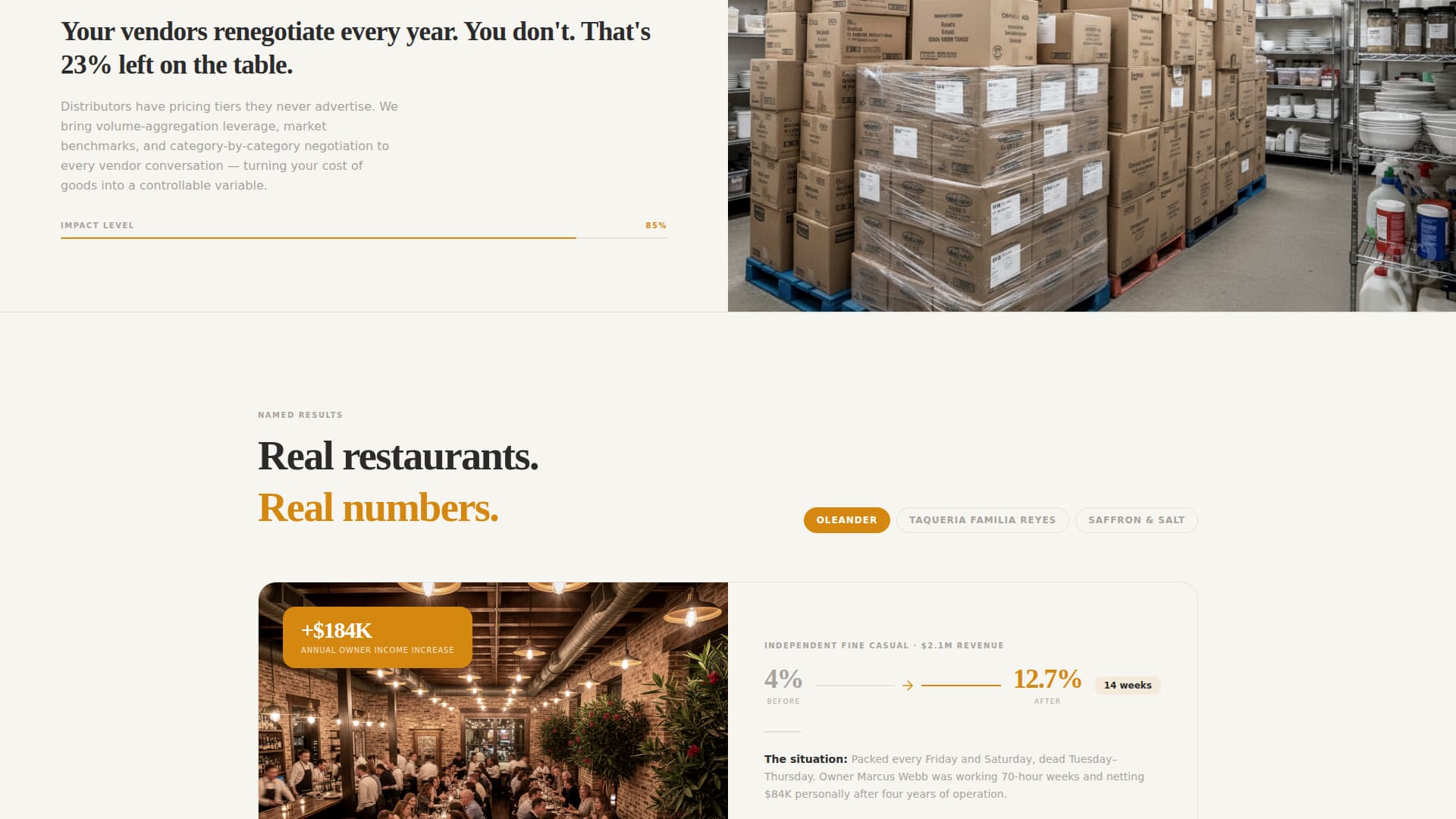 Margin - Authoritative Restaurant Landing Page Template