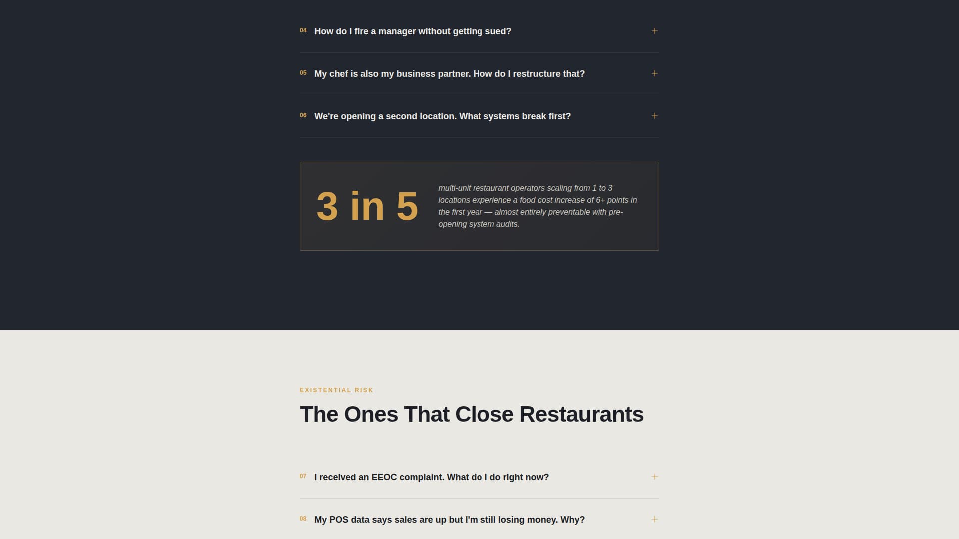Mise - Authoritative Restaurantconsulting Landing Page Template