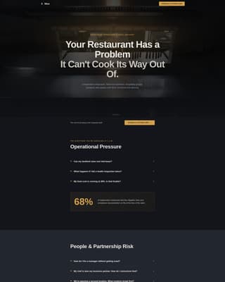 Mise - Authoritative Restaurantconsulting Landing Page Template