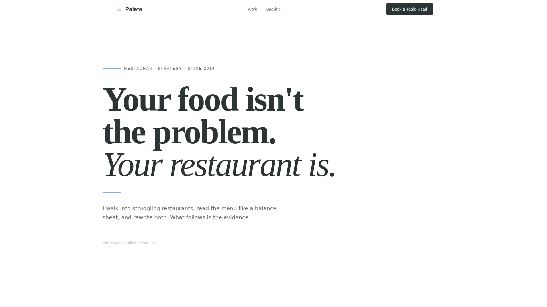 Palate - Compelling Restaurantconsulting Landing Page Template
