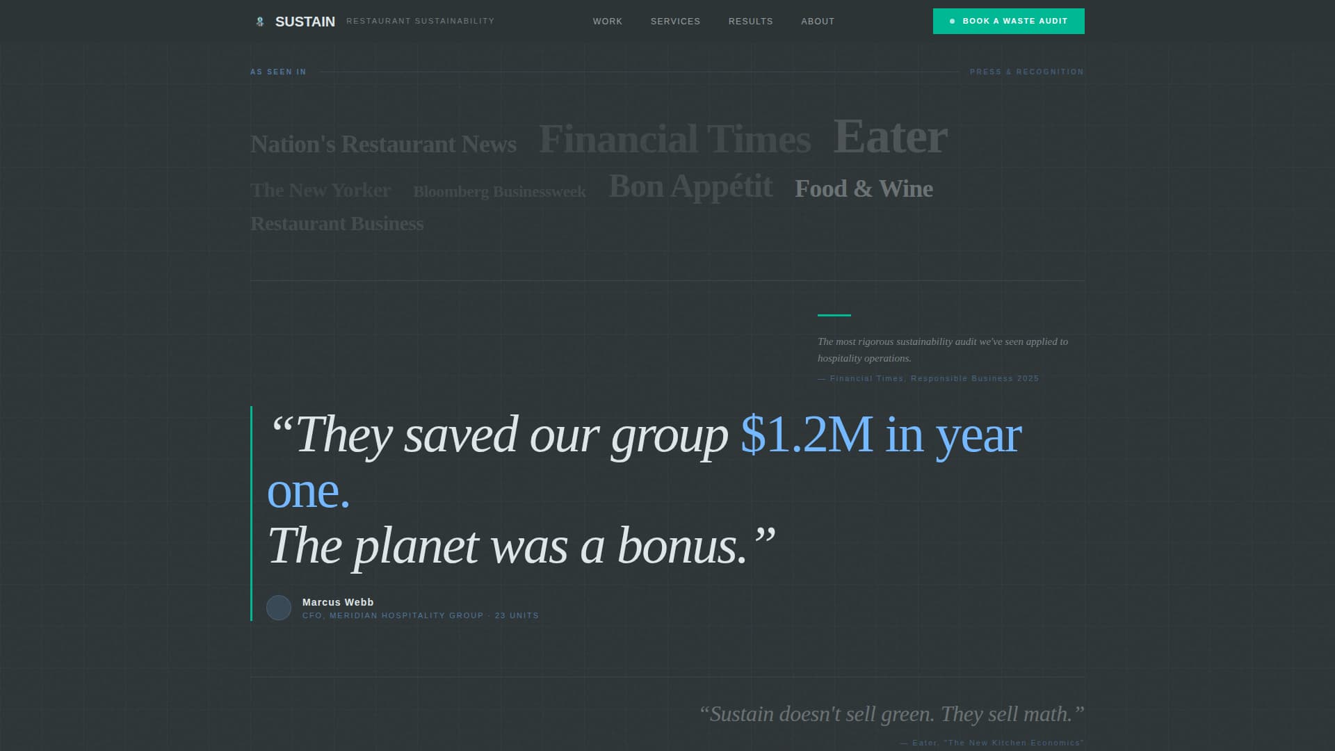 Sustain - Authoritative Restaurantsustainability Landing Page Template