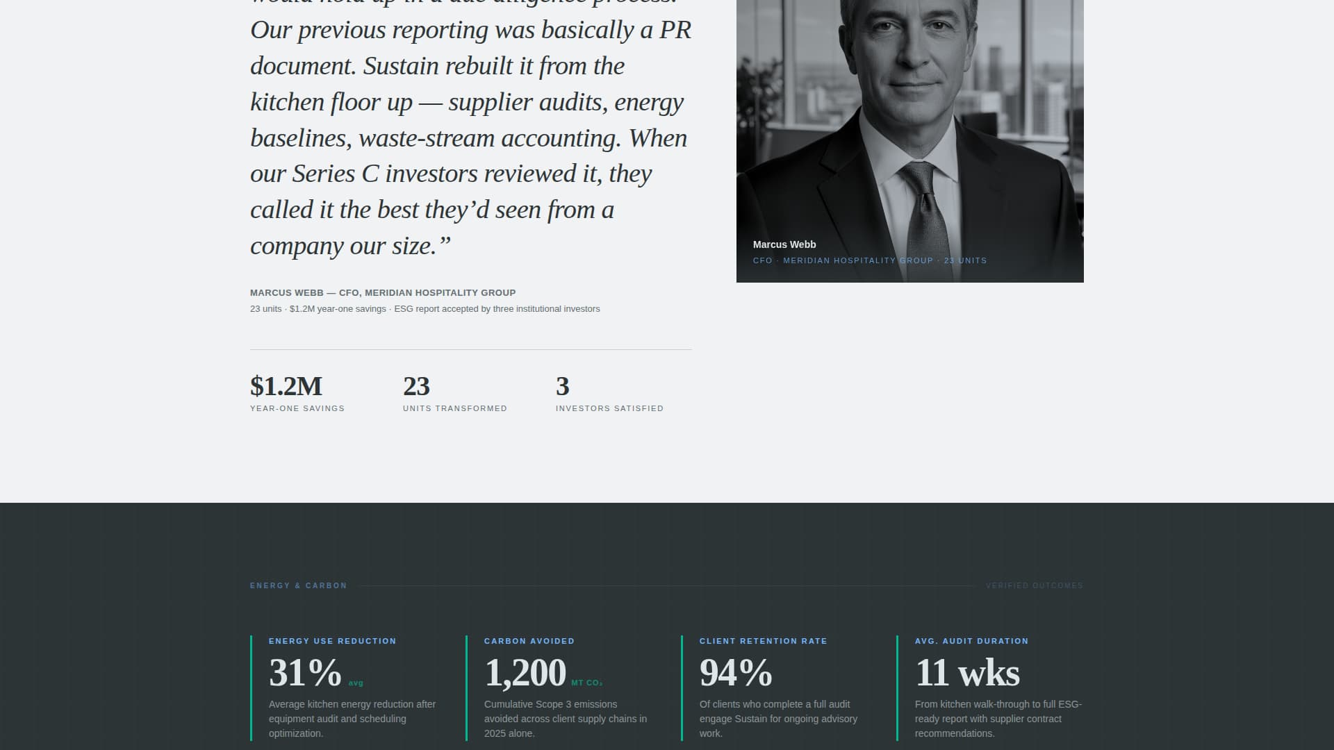 Sustain - Authoritative Restaurantsustainability Landing Page Template