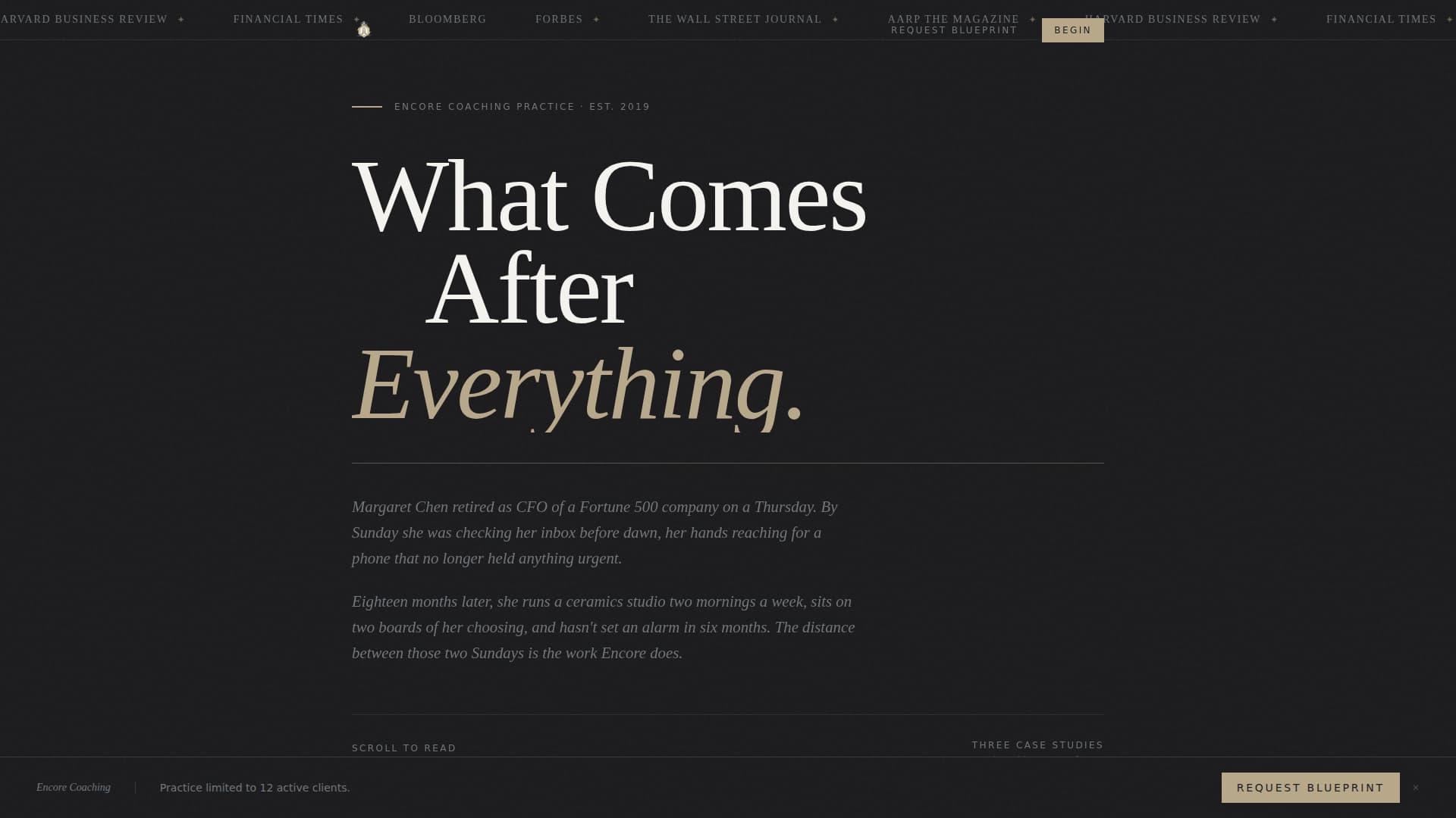 Encore - Transformative Retirement Landing Page Template