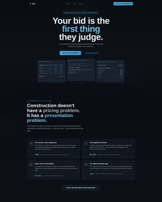 Bid - Seamless Construction Landing Page Template