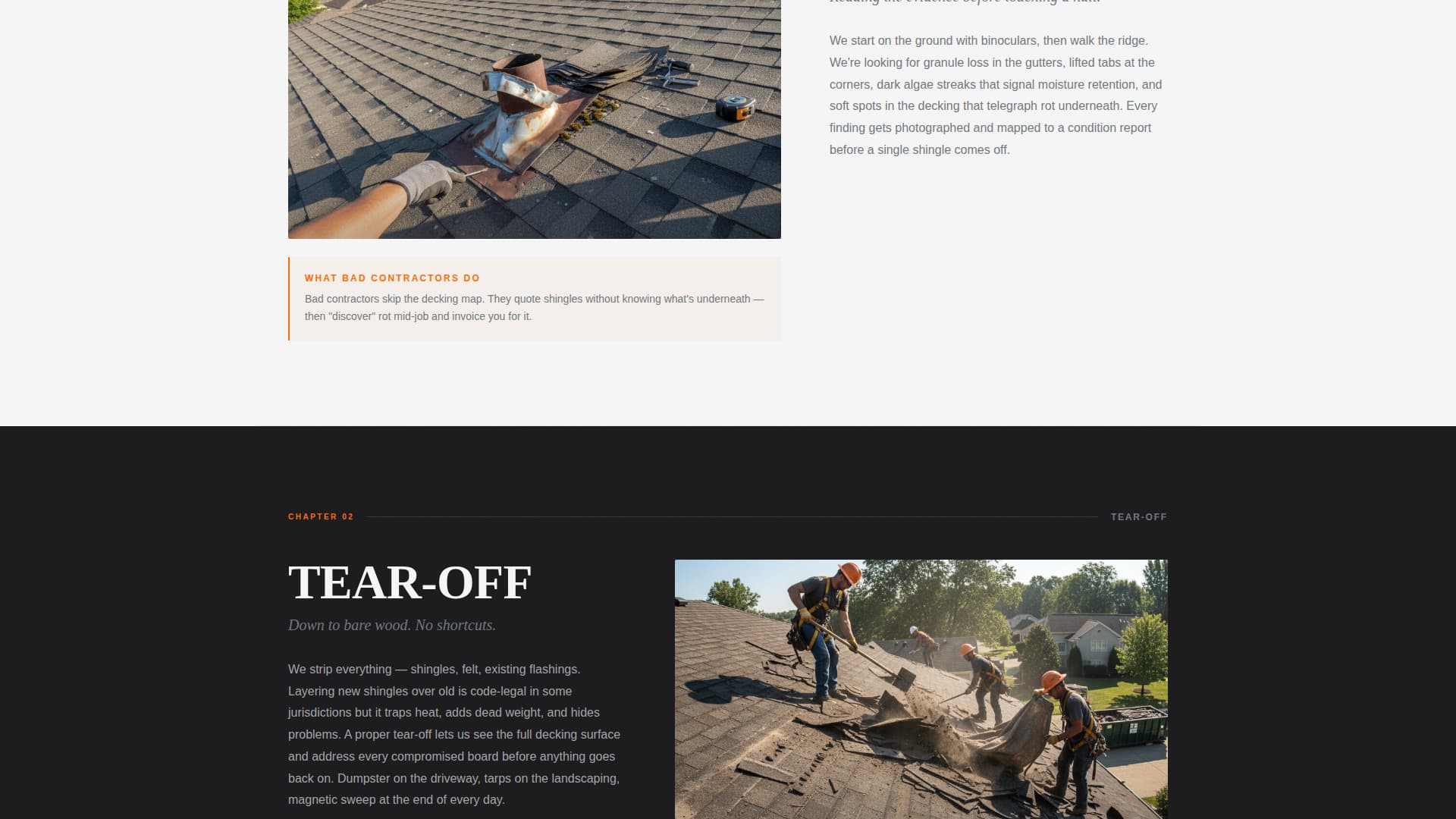 Slate - Editorial Roofer Landing Page Template
