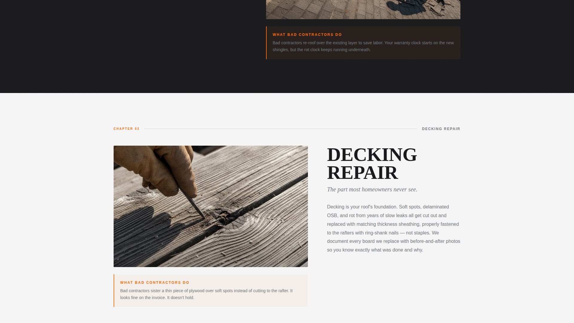 Slate - Editorial Roofer Landing Page Template