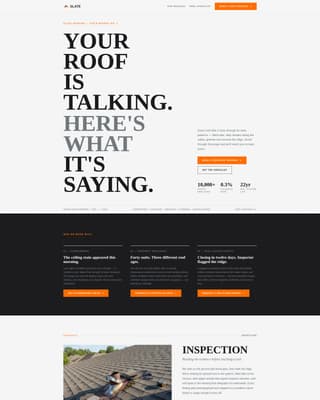 Slate - Editorial Roofer Landing Page Template