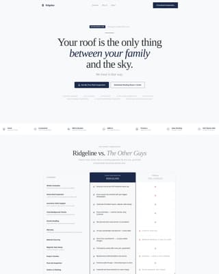Ridgeline - Authoritative Roofing Landing Page Template