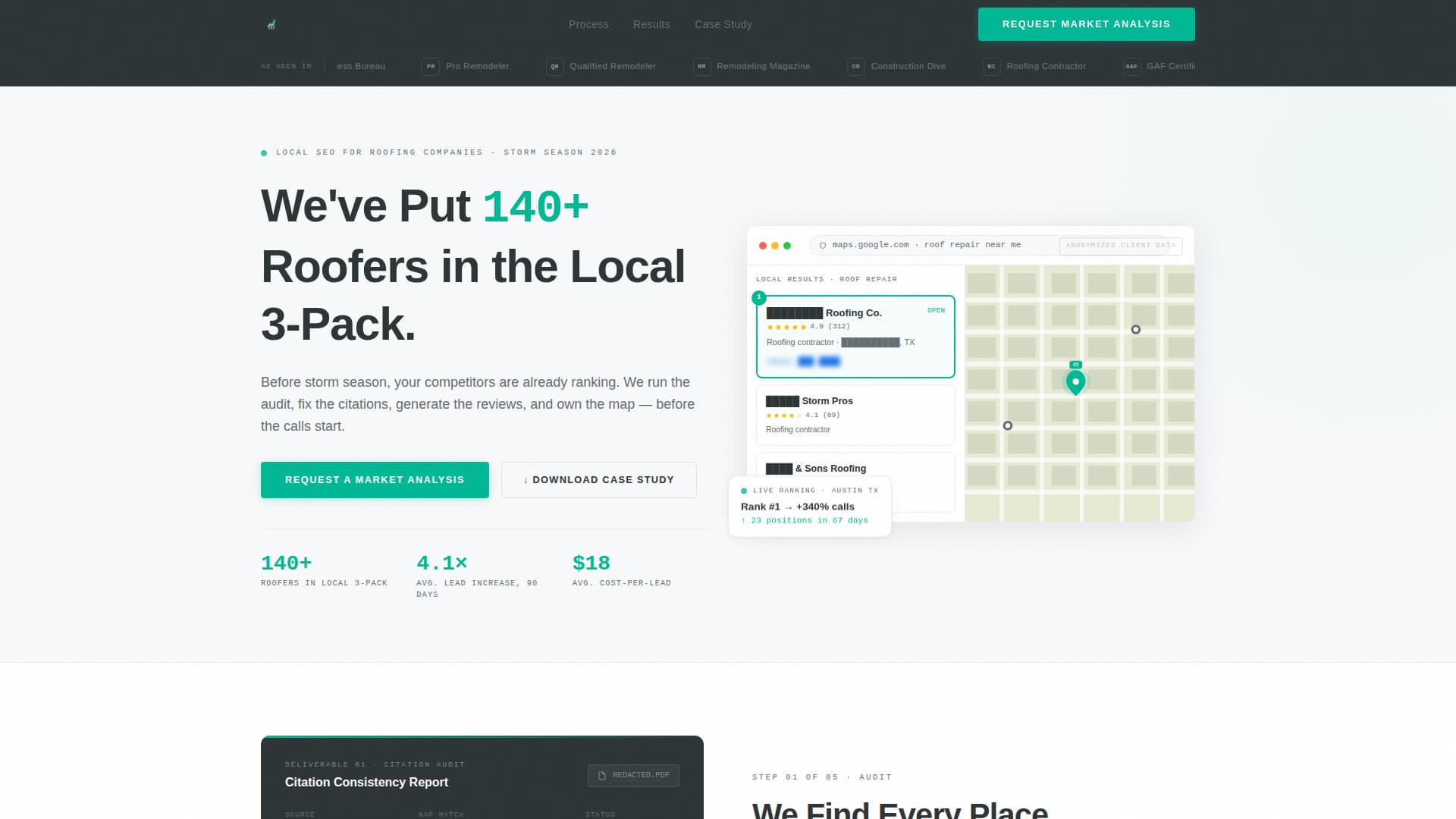 Shingle - Precision Roofer Landing Page Template