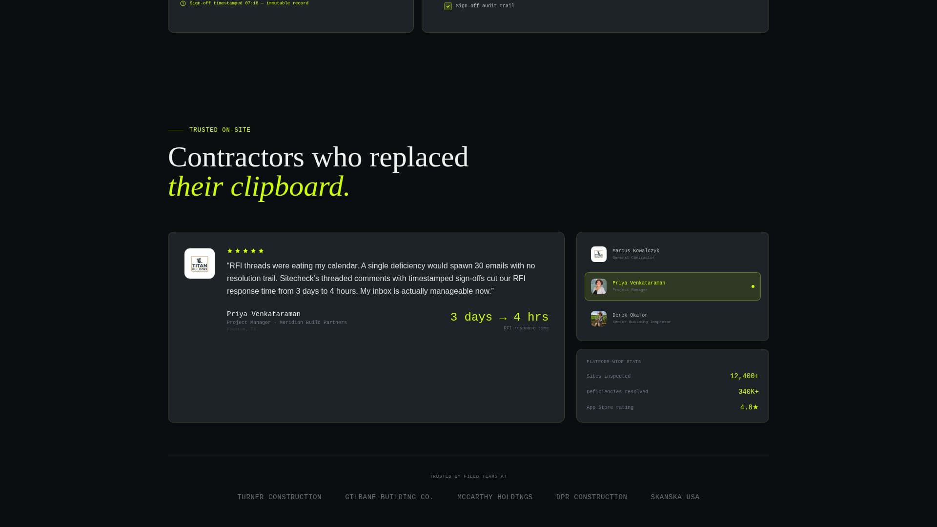 Sitecheck - Powerful Construction Landing Page Template