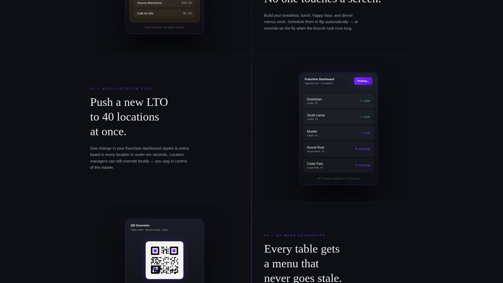 Menuboard - Sleek Digital Menu Landing Page Template