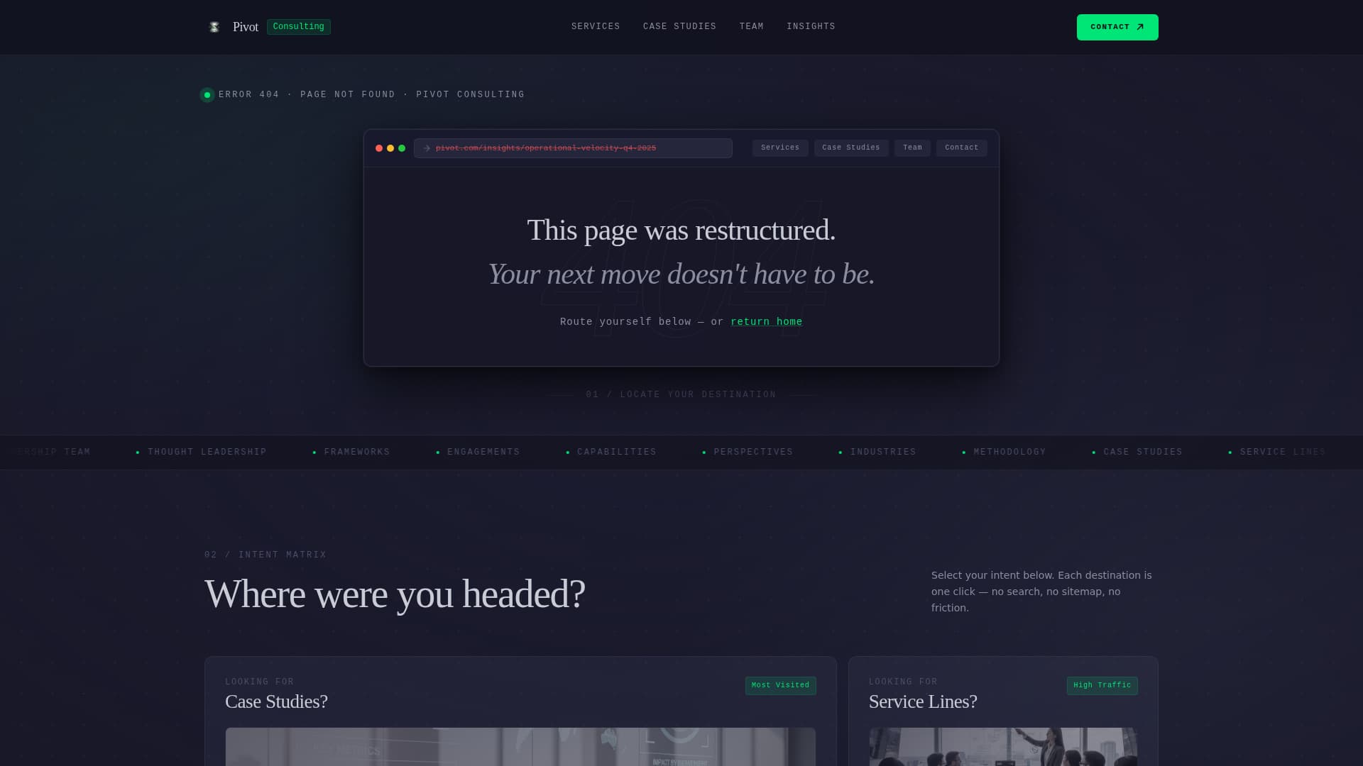 Consulting Firm 404 Error Navigation Recovery Website Template