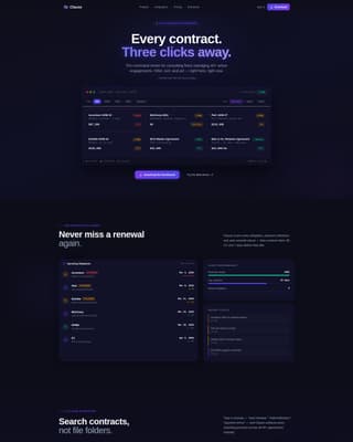 Clause - Powerful Contract Management Landing Page Template