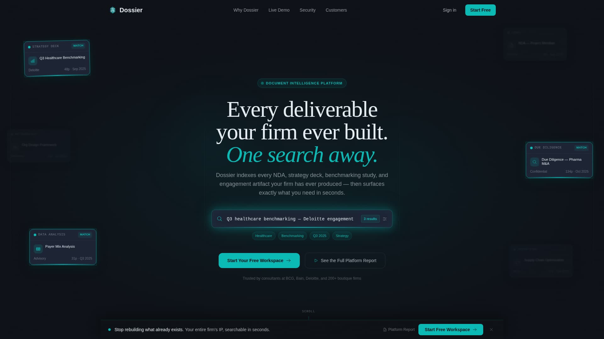 Dossier - Powerful Consulting Landing Page Template