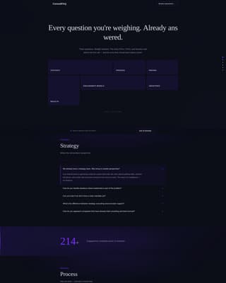 Executive Consulting FAQ & Dark Glass Website Template