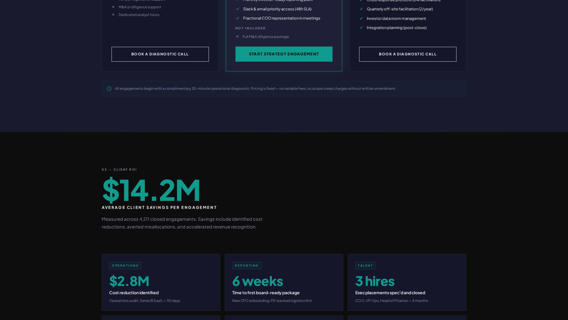 Consulting Firm Pricing Tiers & Engagement Packages Website Template