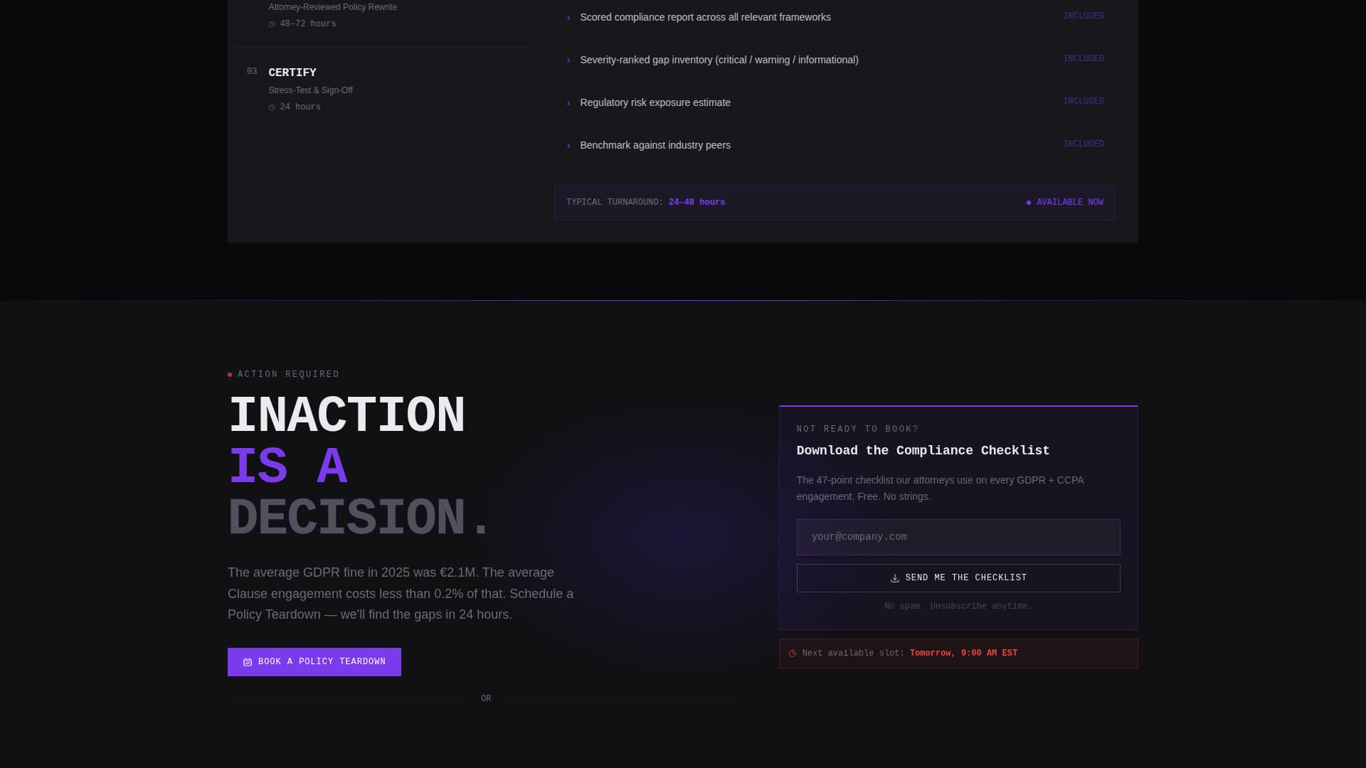 Privacy Policy Consulting & GDPR Grader Website Template