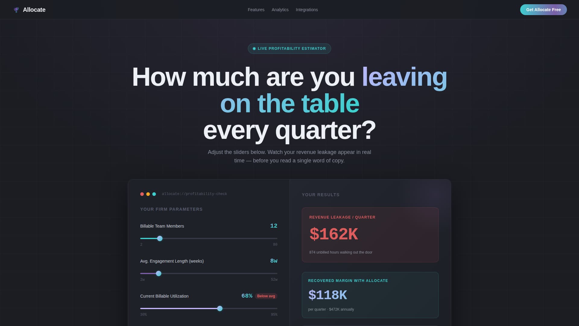 Allocate - Intelligent Consulting Landing Page Template