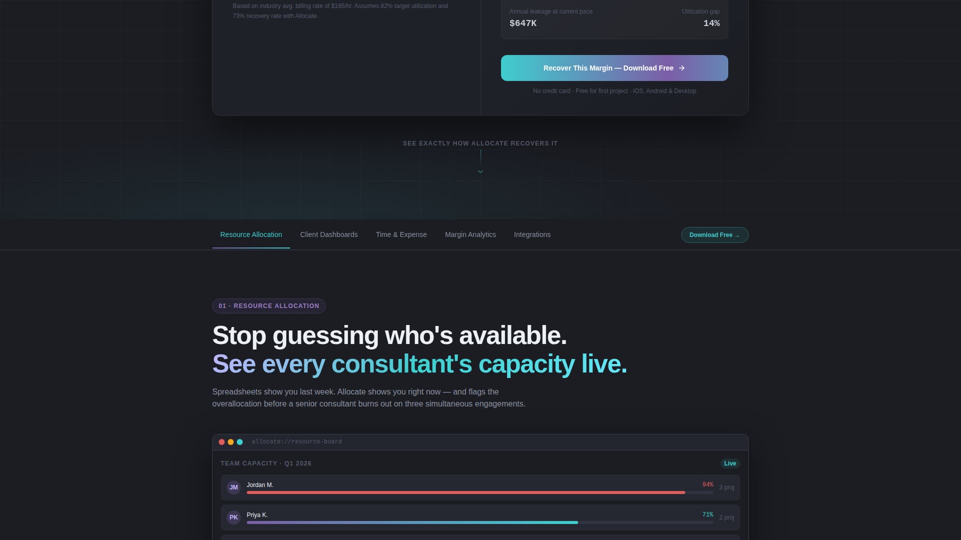 Allocate - Intelligent Consulting Landing Page Template