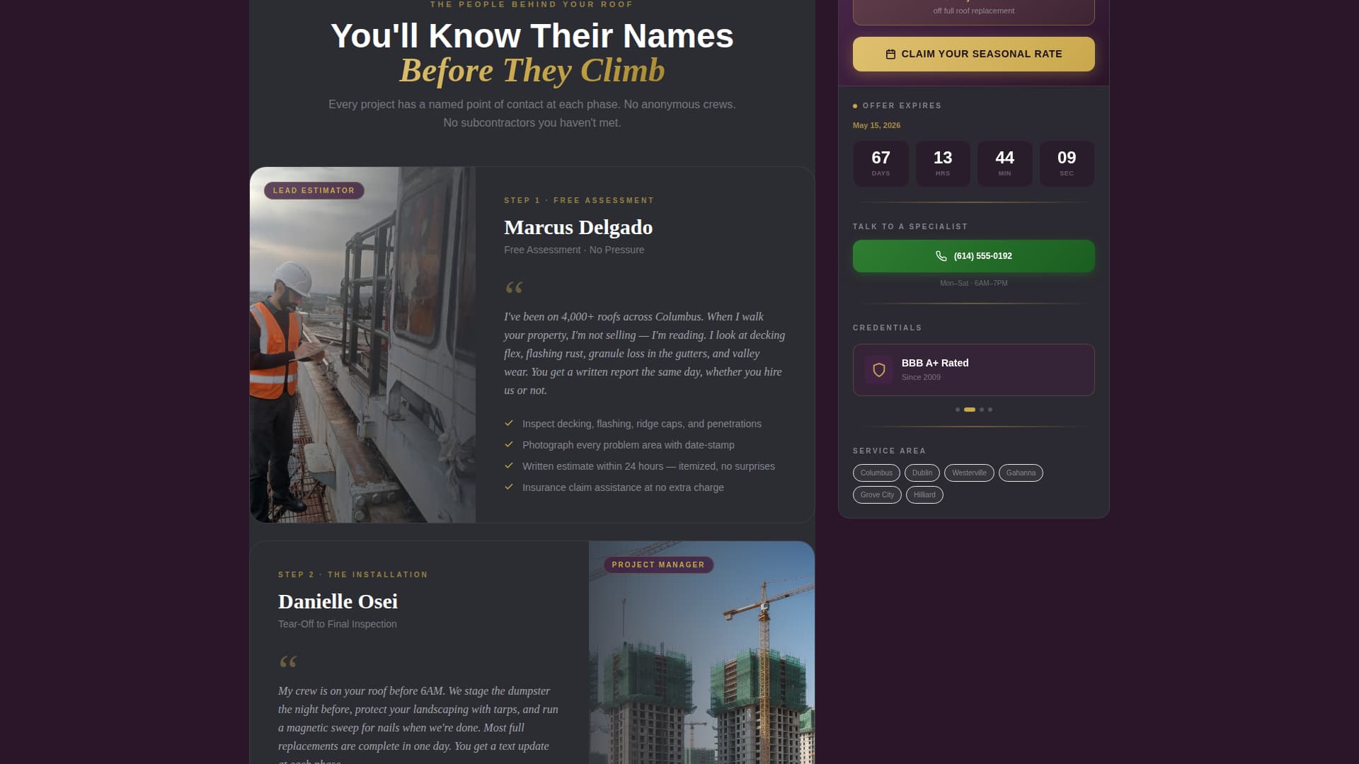 Shingle - Seasonal Roofing Landing Page Template