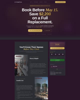 Shingle - Seasonal Roofing Landing Page Template