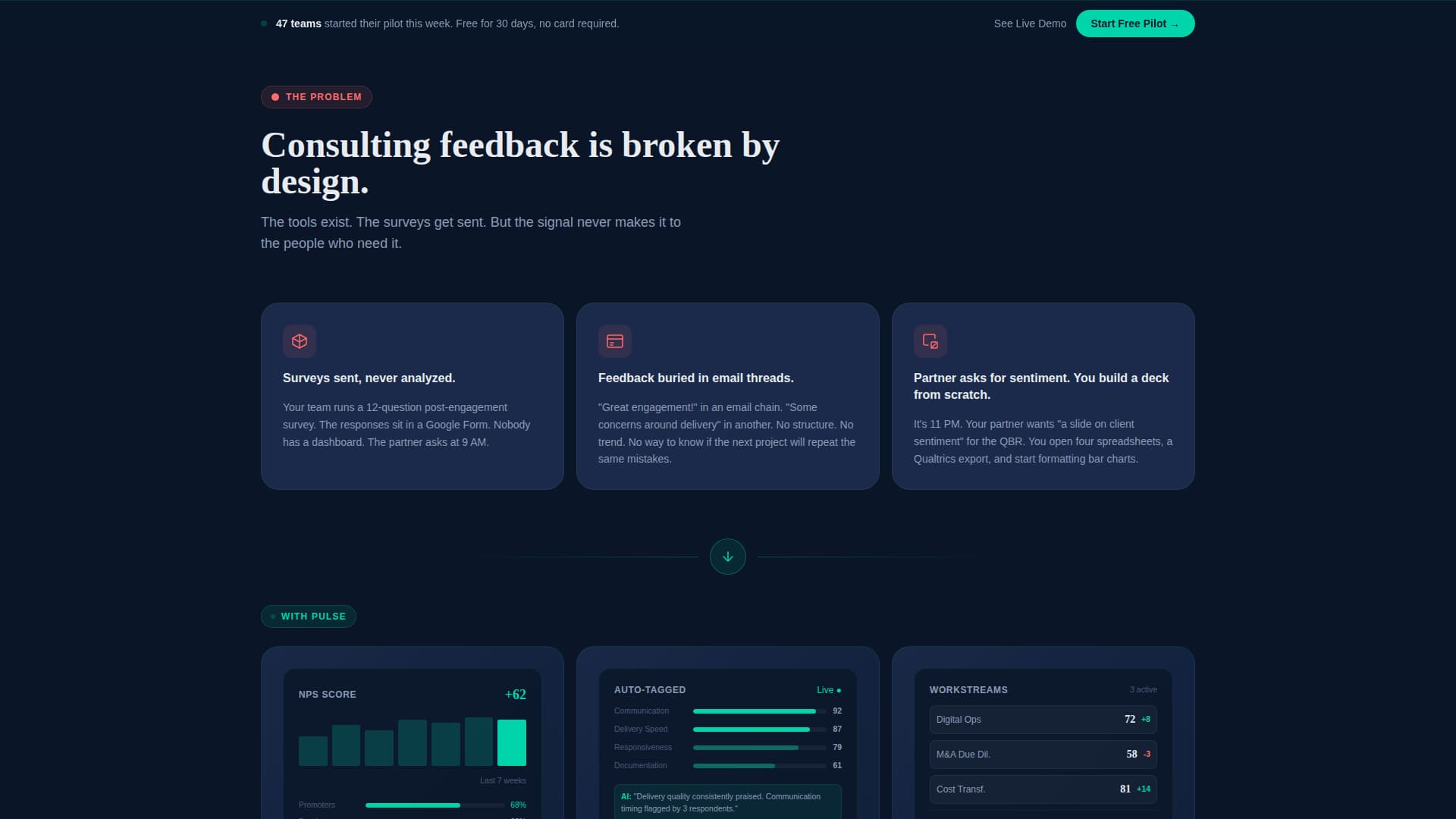 Pulse - Real Time Consulting Landing Page Template