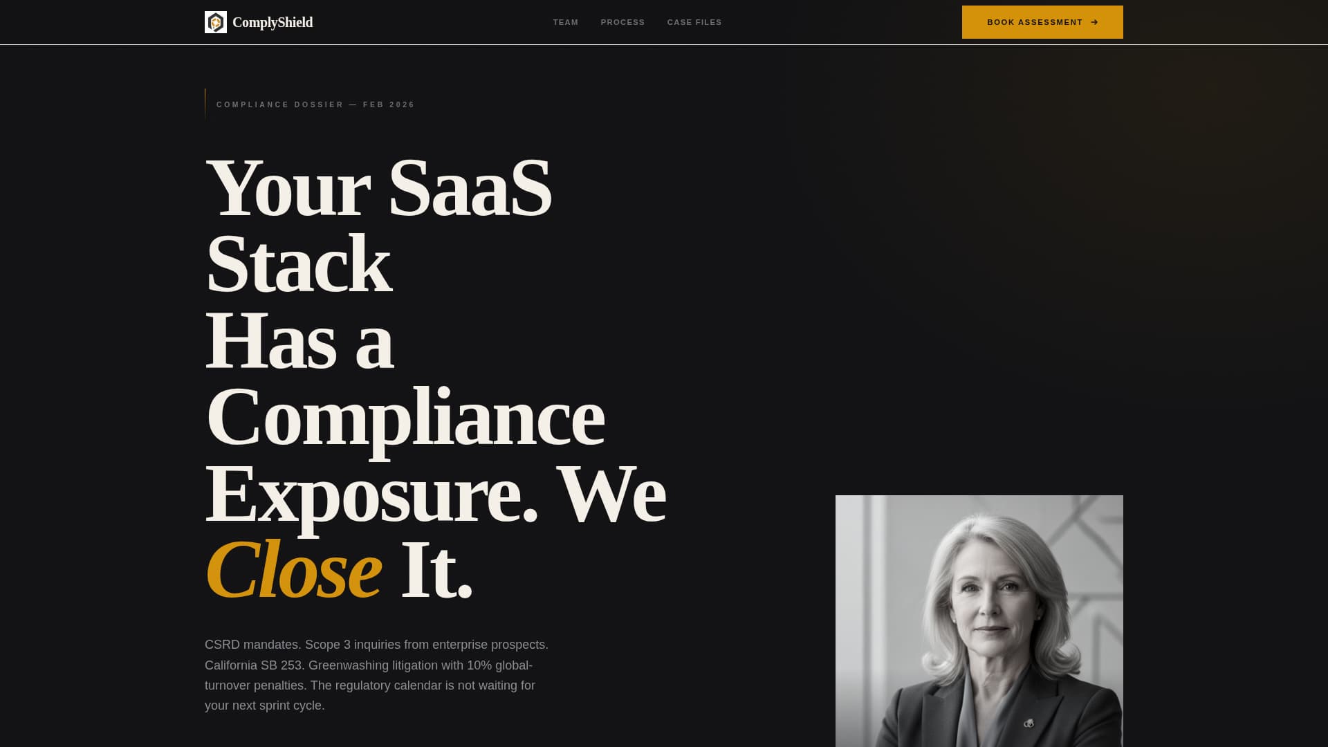 Comply - Authoritative SaaS Compliance Landing Page Template