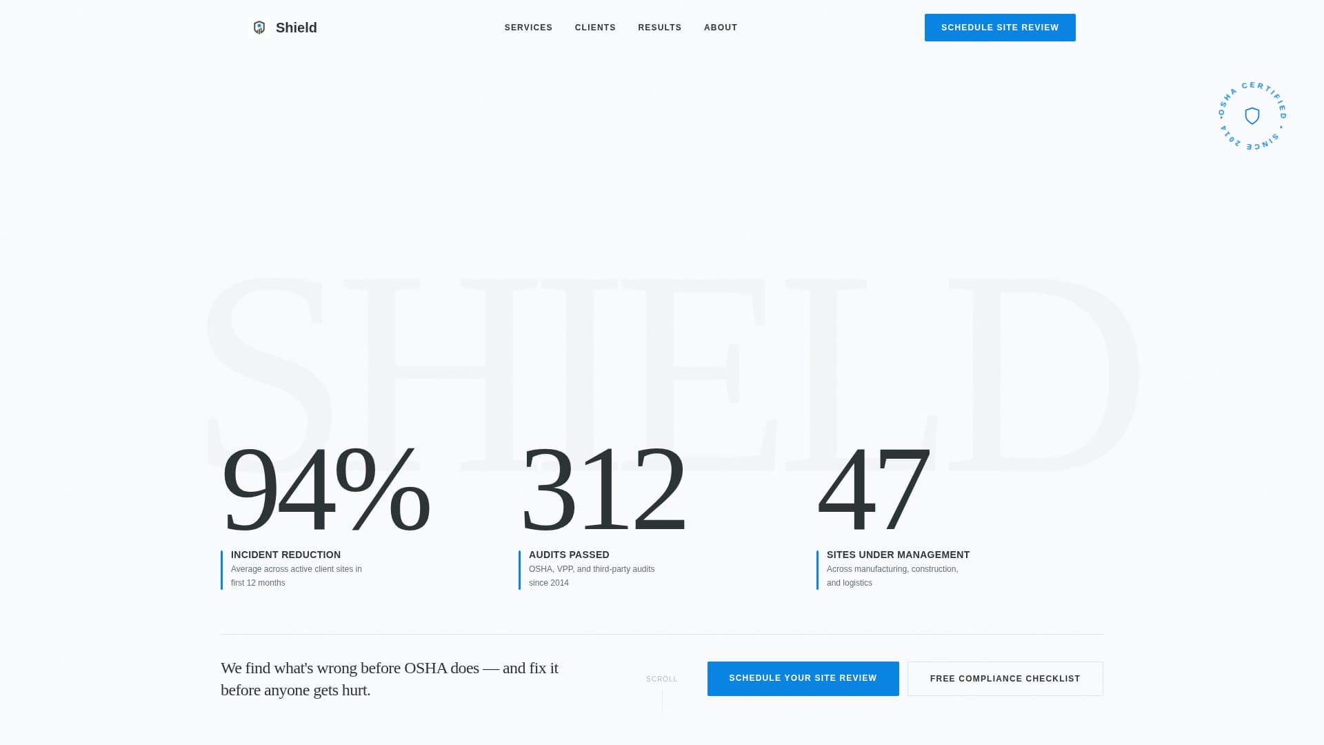 Shield - Authoritative Safety Landing Page Template