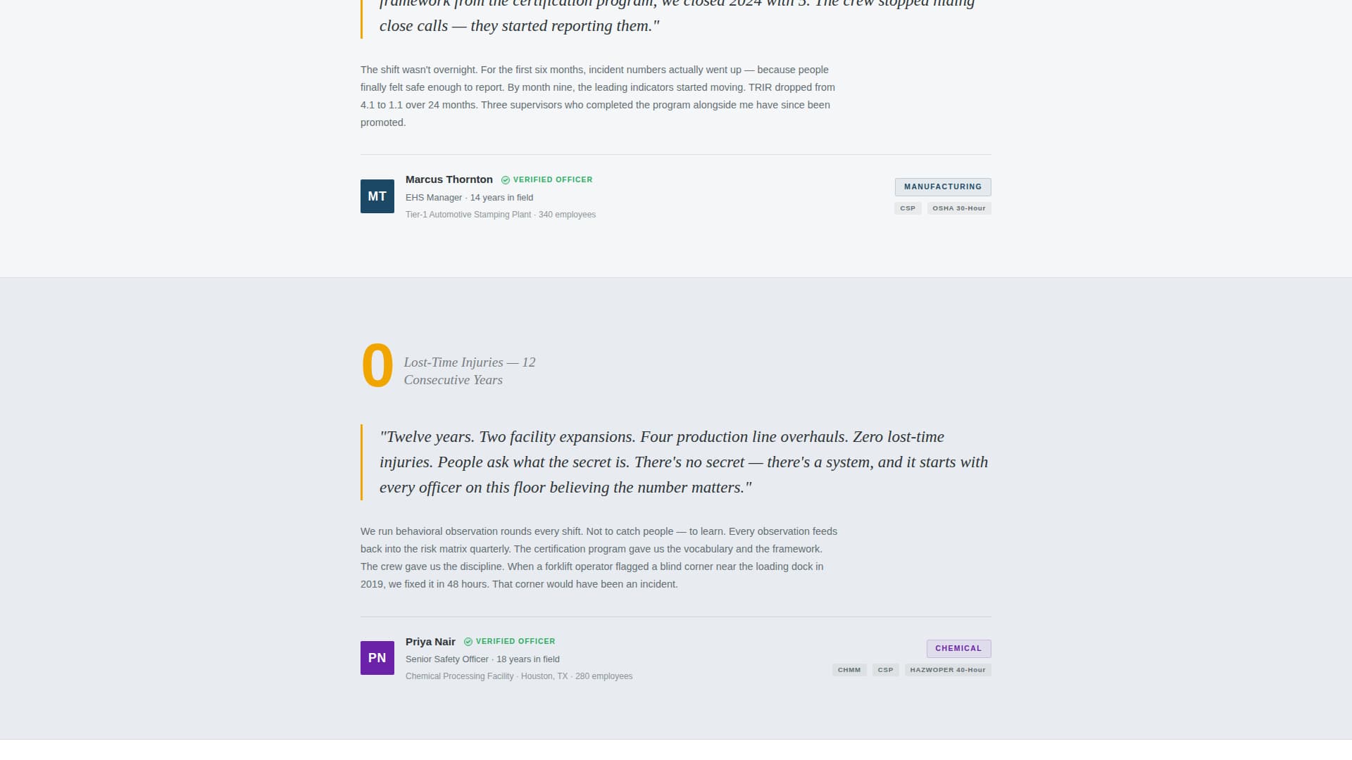 Safesign - Proven Safetyofficer Landing Page Template