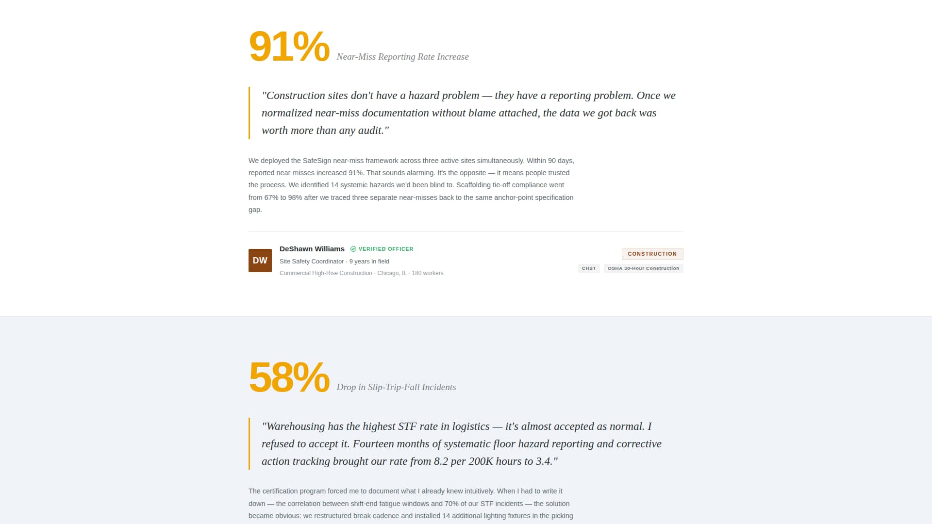 Safesign - Proven Safetyofficer Landing Page Template