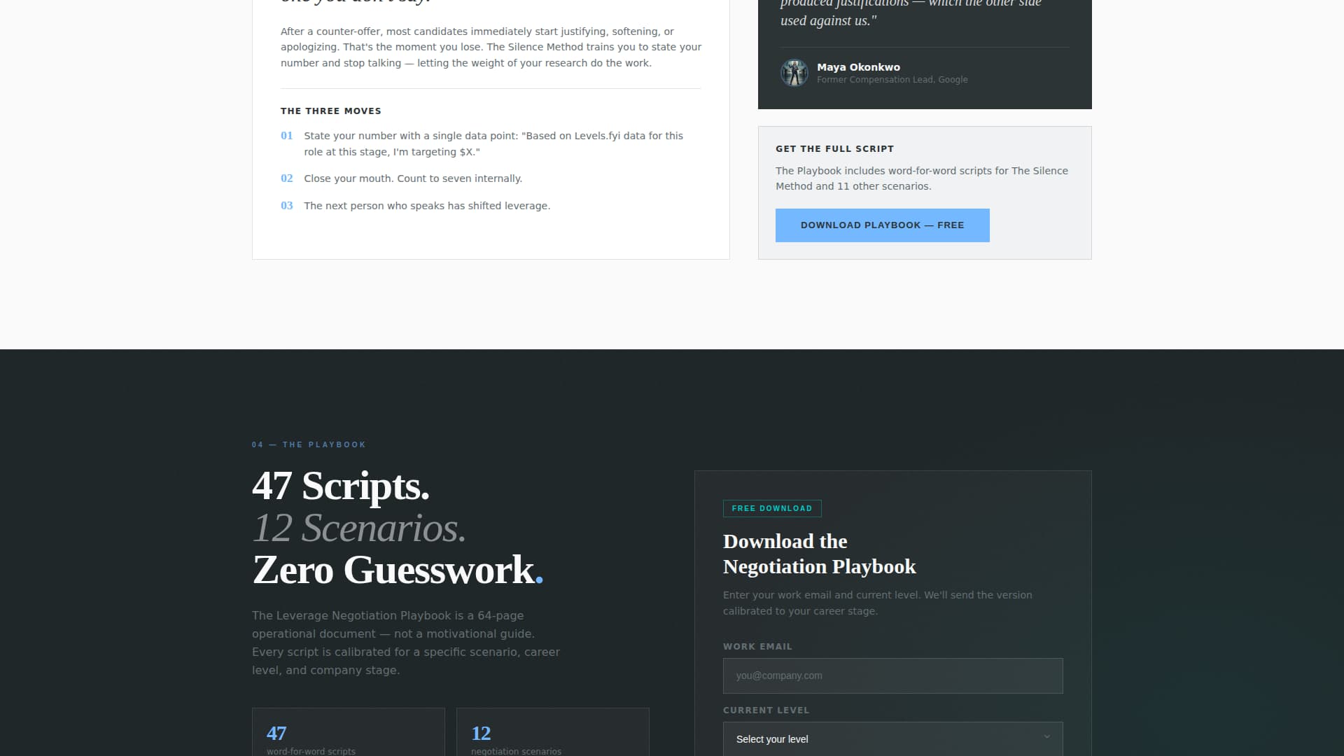 Leverage - Precision Negotiation Landing Page Template