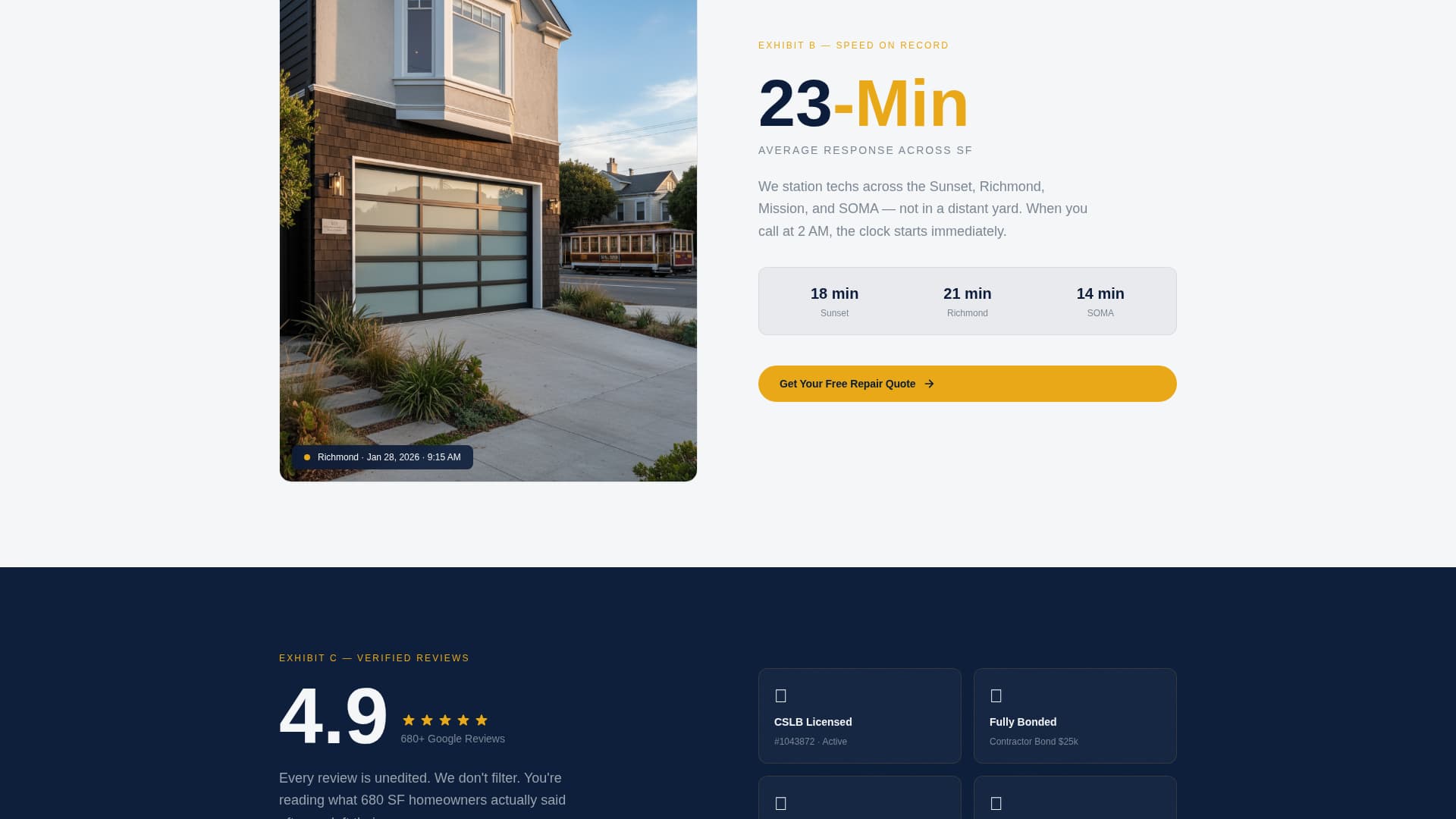 Torque - Trusted Garagedoor Landing Page Template