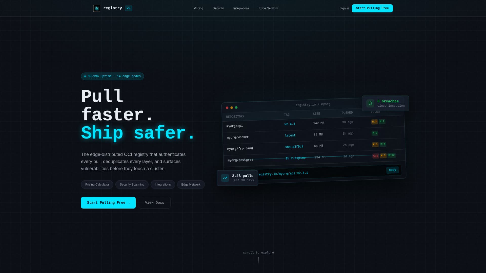 Registry - Powerful Container Landing Page Template