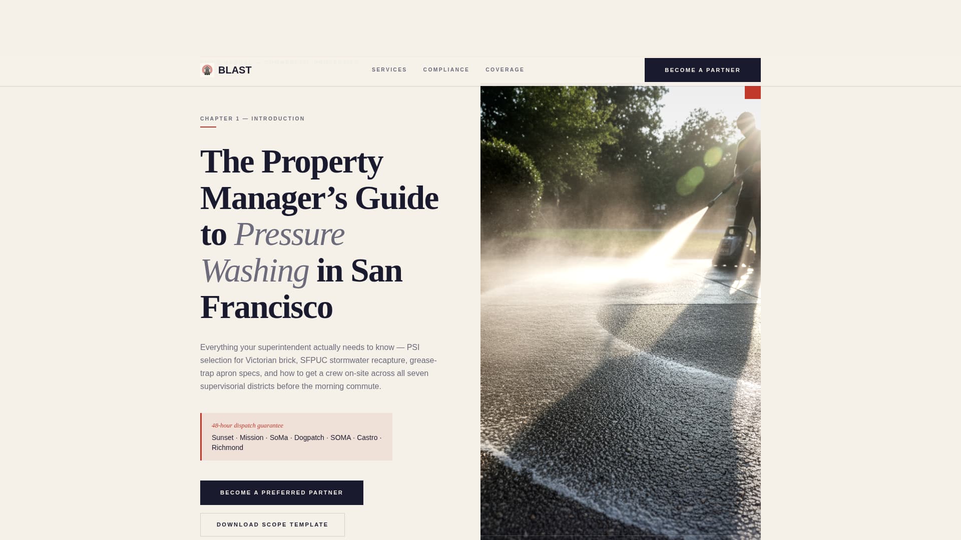 Blast — Insured Power Cleaning Landing Page Template