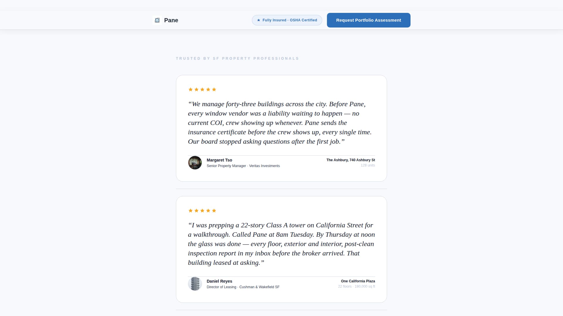 Pane - Authoritative Windowcleaning Landing Page Template