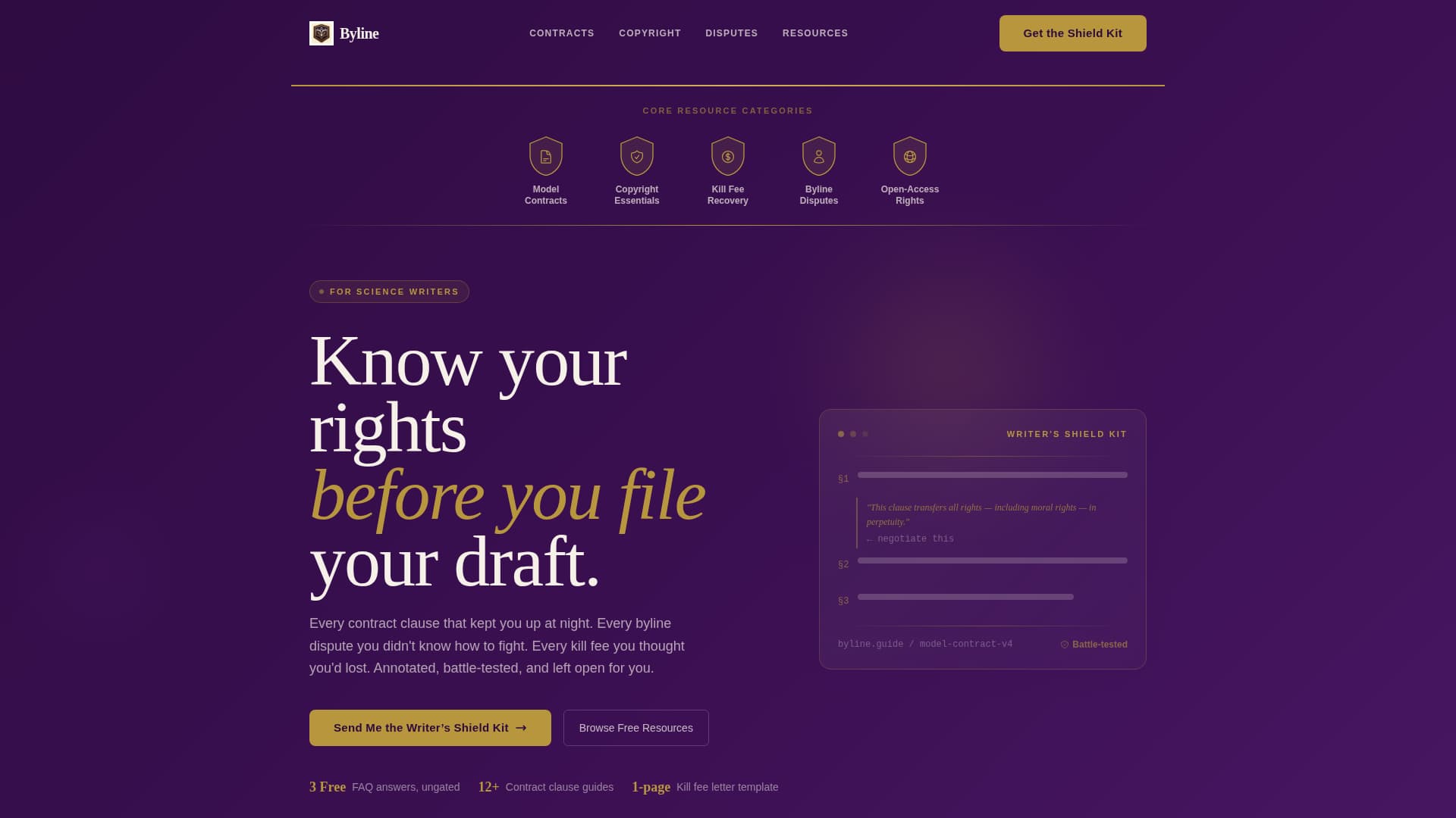 Byline — Expert Technical Journalist Landing Page Template