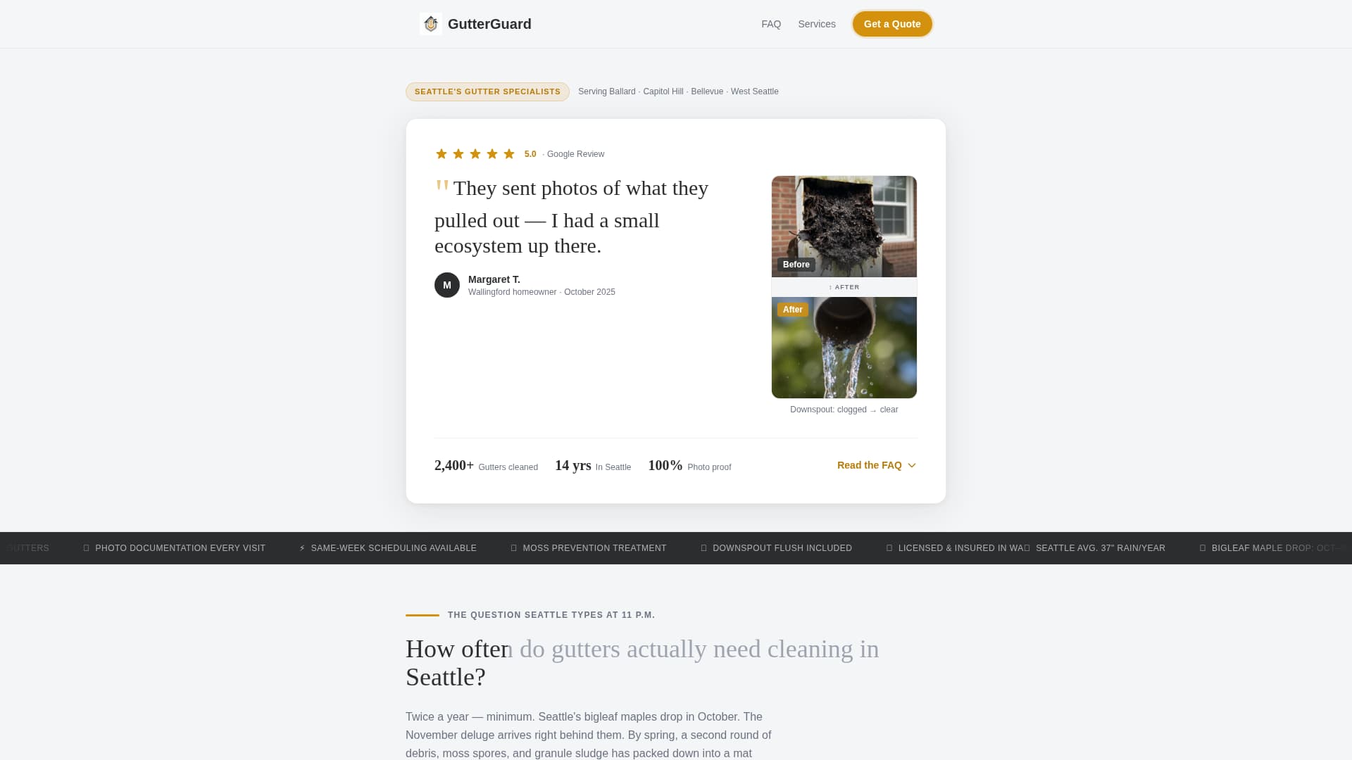Rainflow - Trusted Guttercleaning Landing Page Template