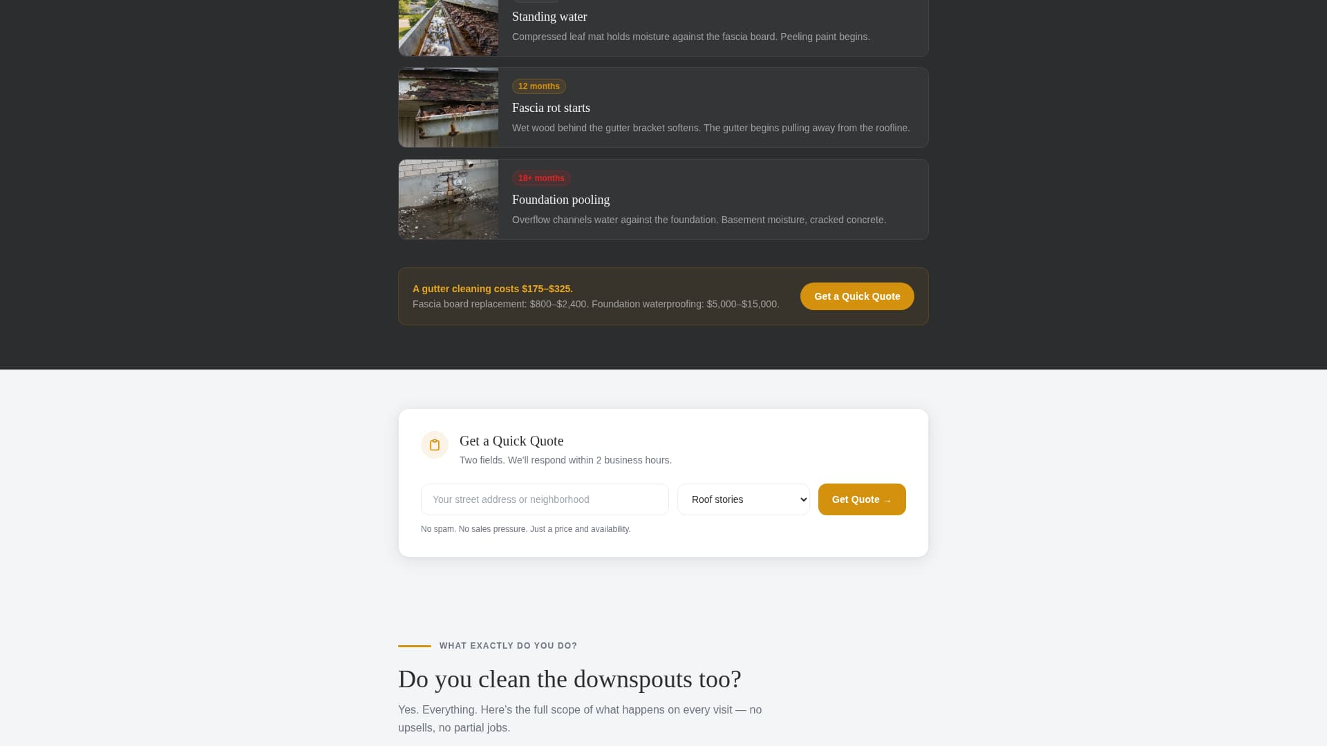 Rainflow - Trusted Guttercleaning Landing Page Template