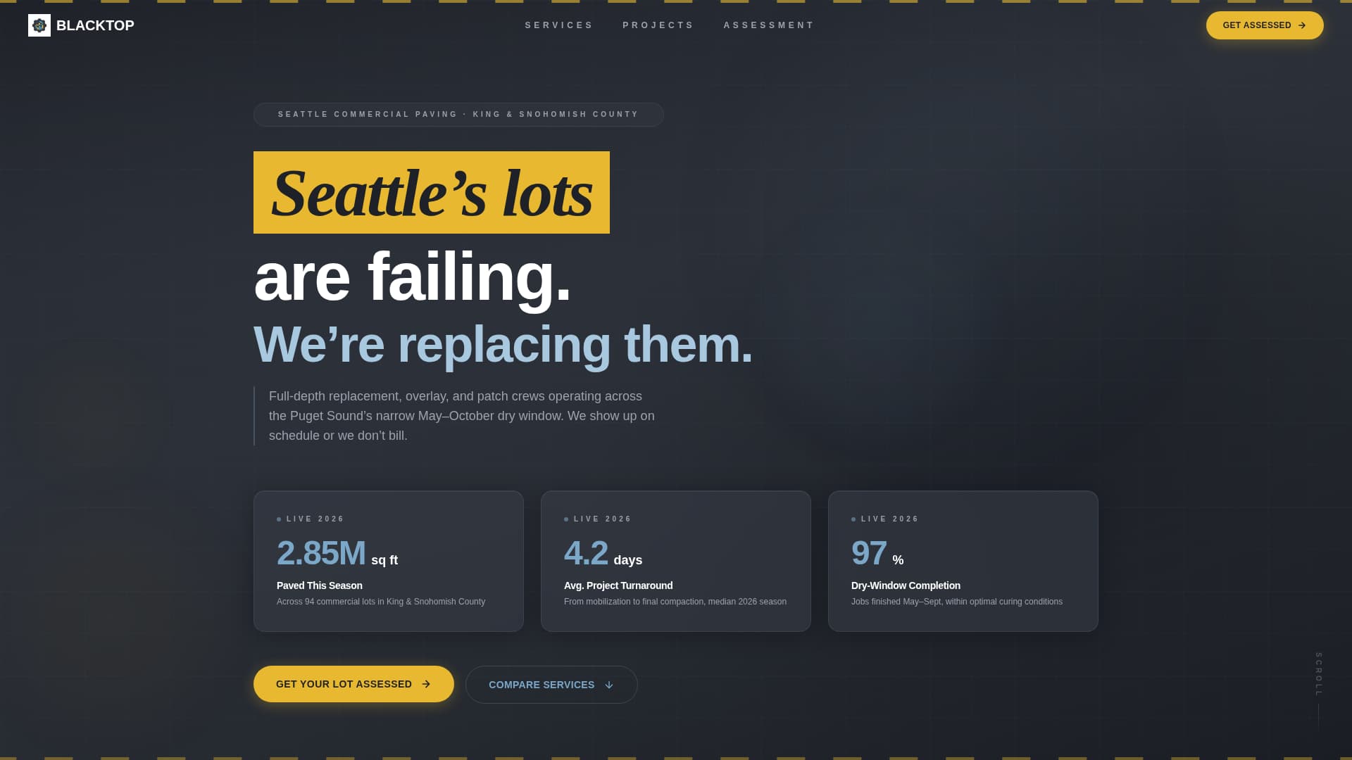 Blacktop - Highimpact Asphalt Landing Page Template