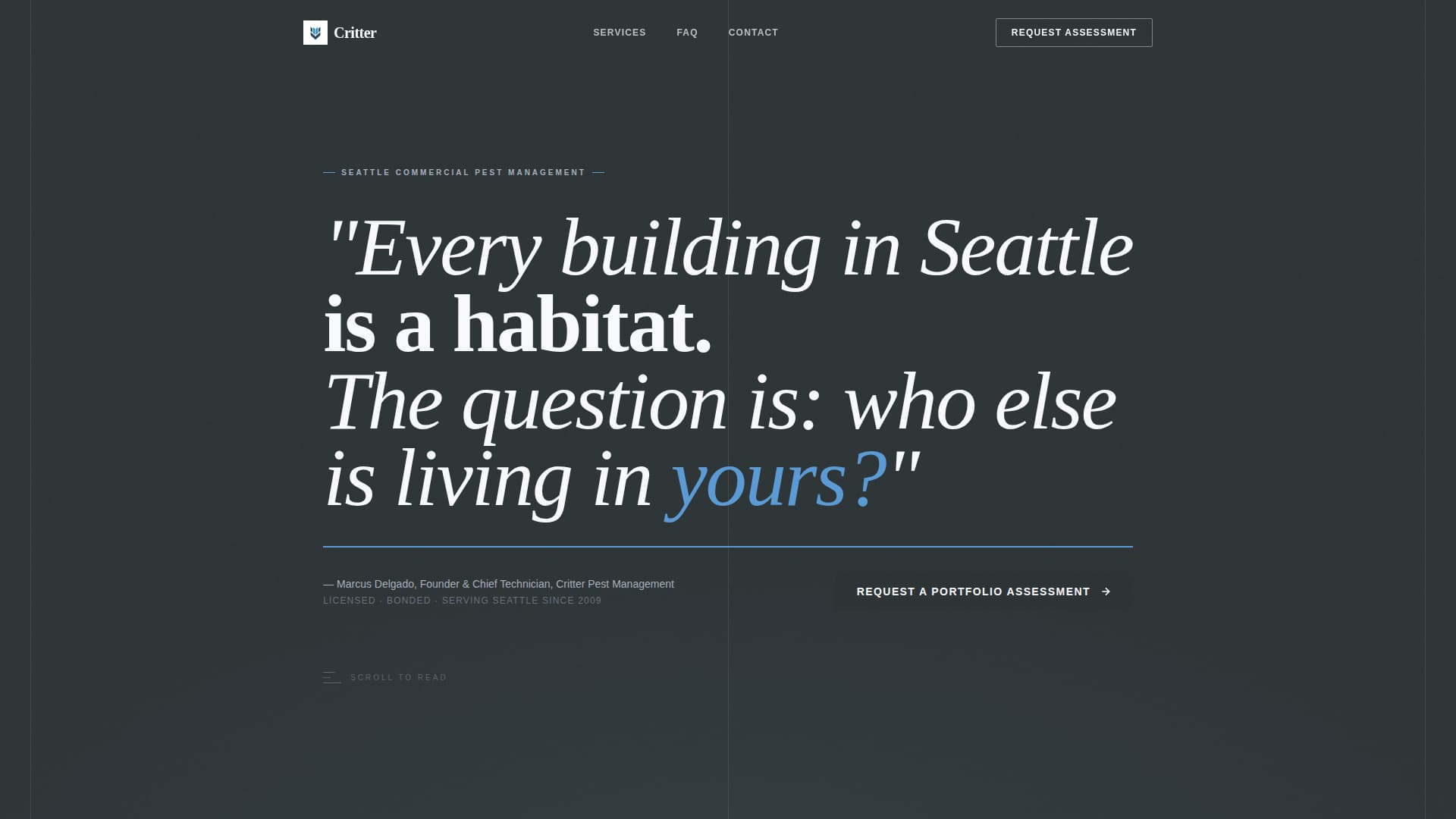Critter - Authoritative Pestcontrol Landing Page Template