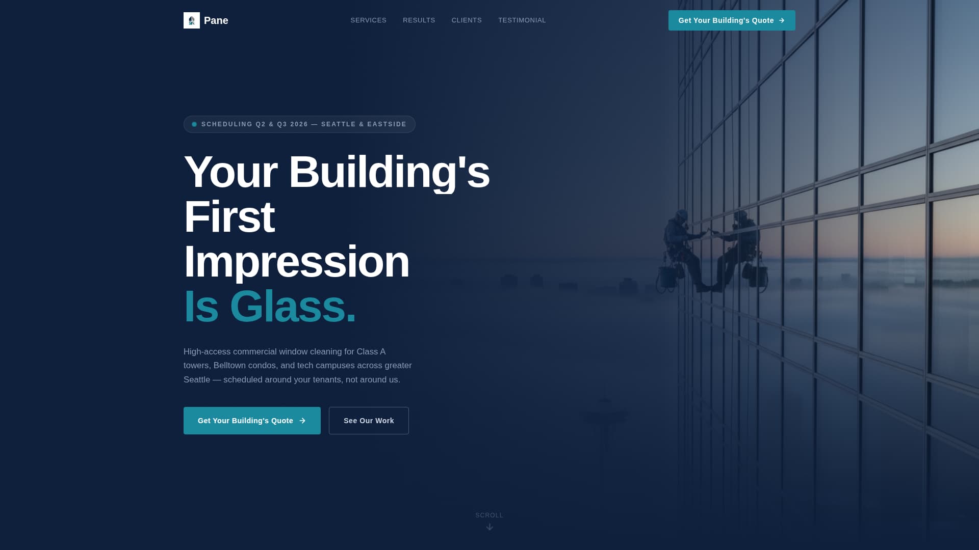 Pane - Executive Commercial Landing Page Template