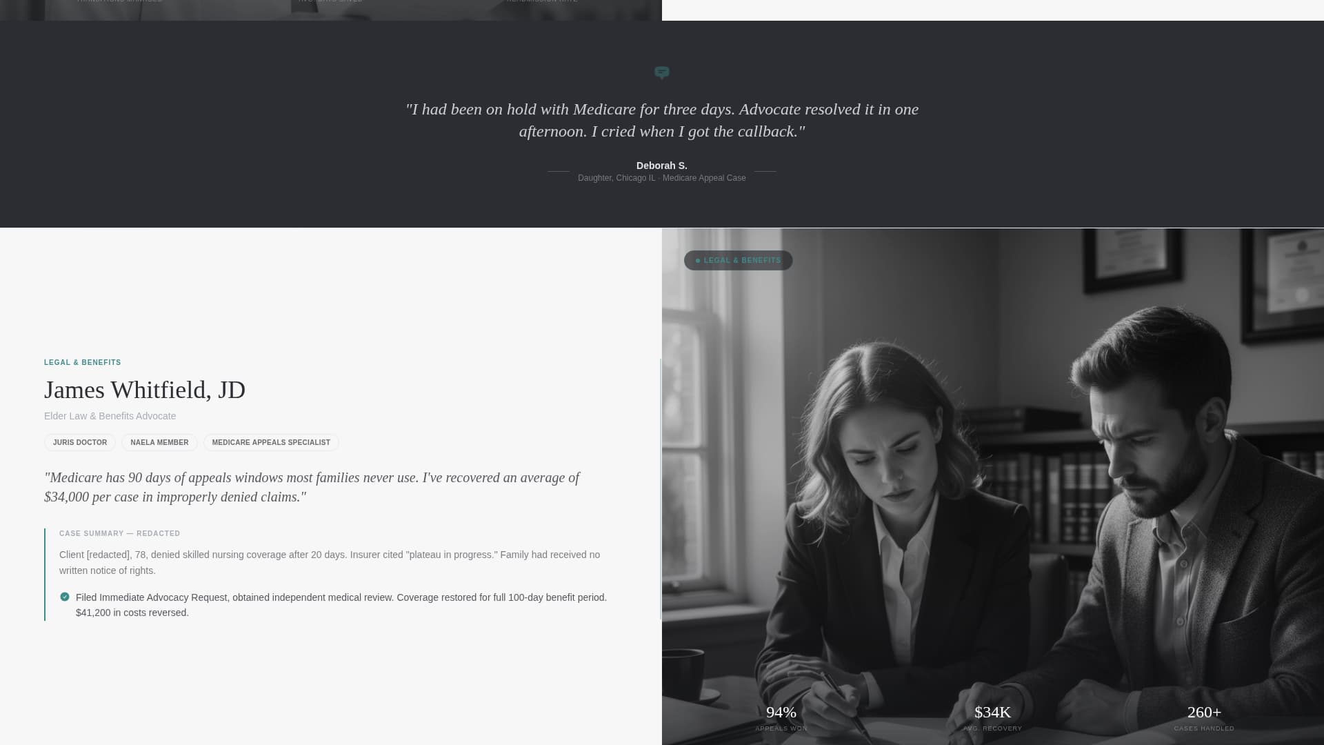 Advocate - Trusted Eldercare Landing Page Template