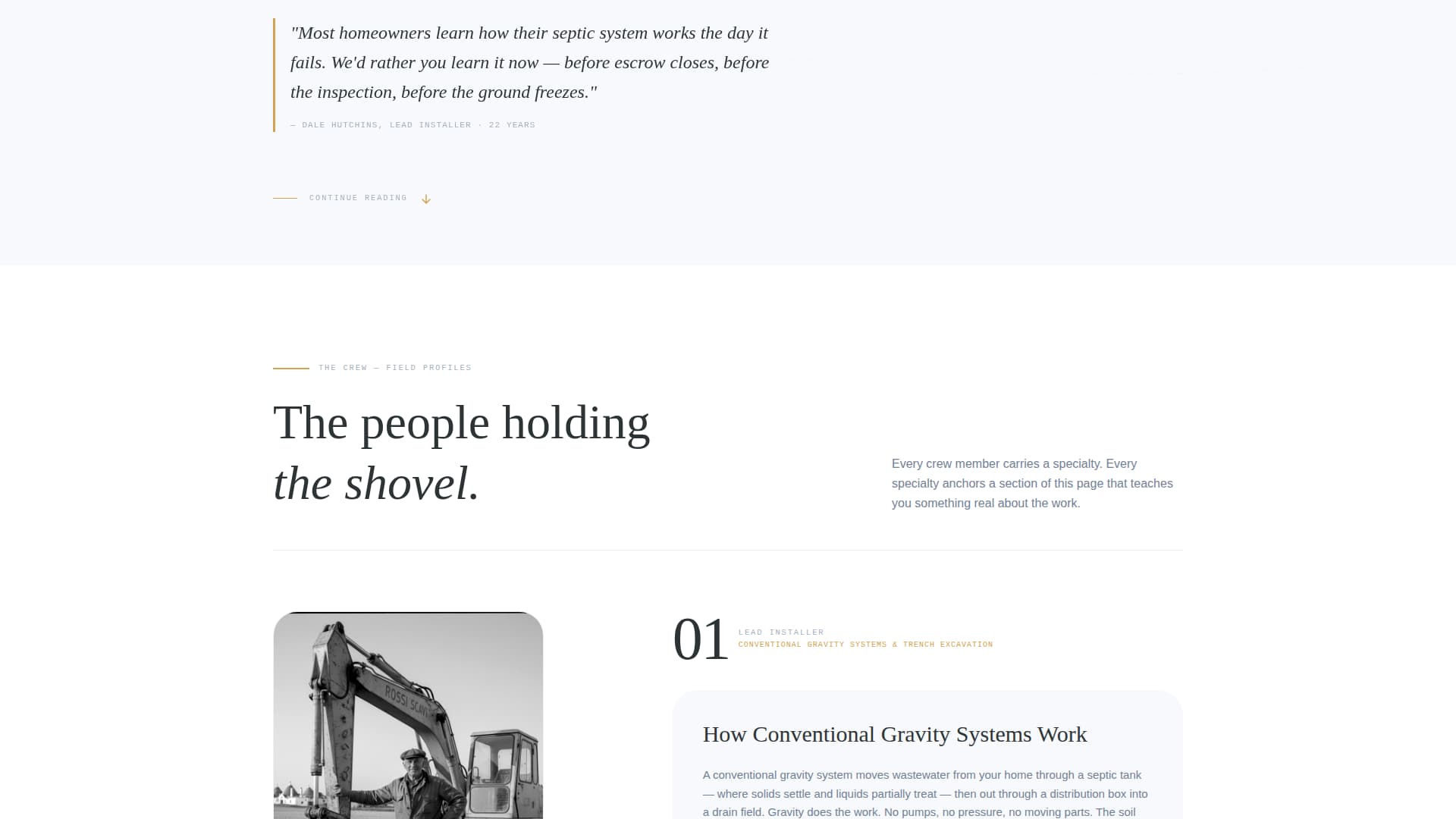 Septiccrew - Authoritative Installer Landing Page Template