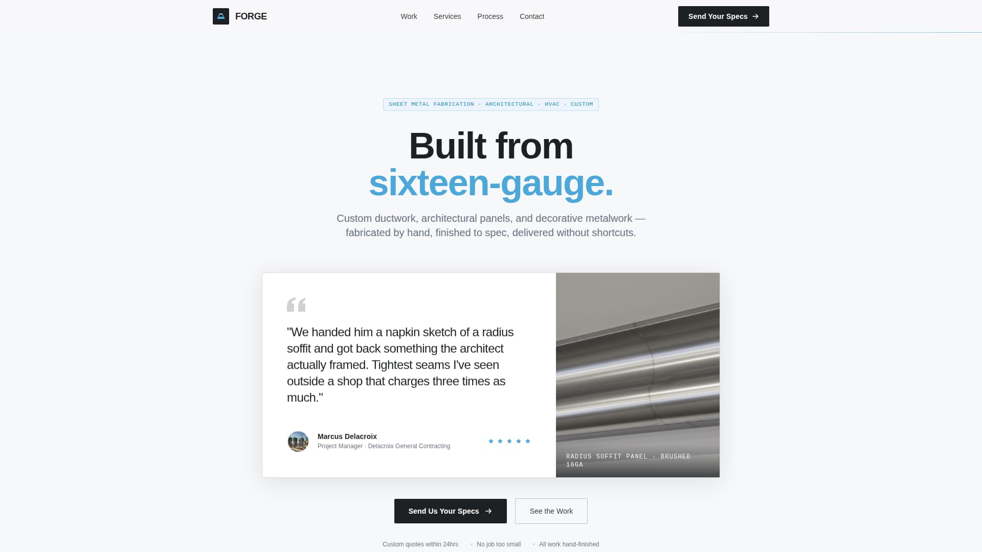 Smith — Masterful Steel Fabrication Landing Page Template