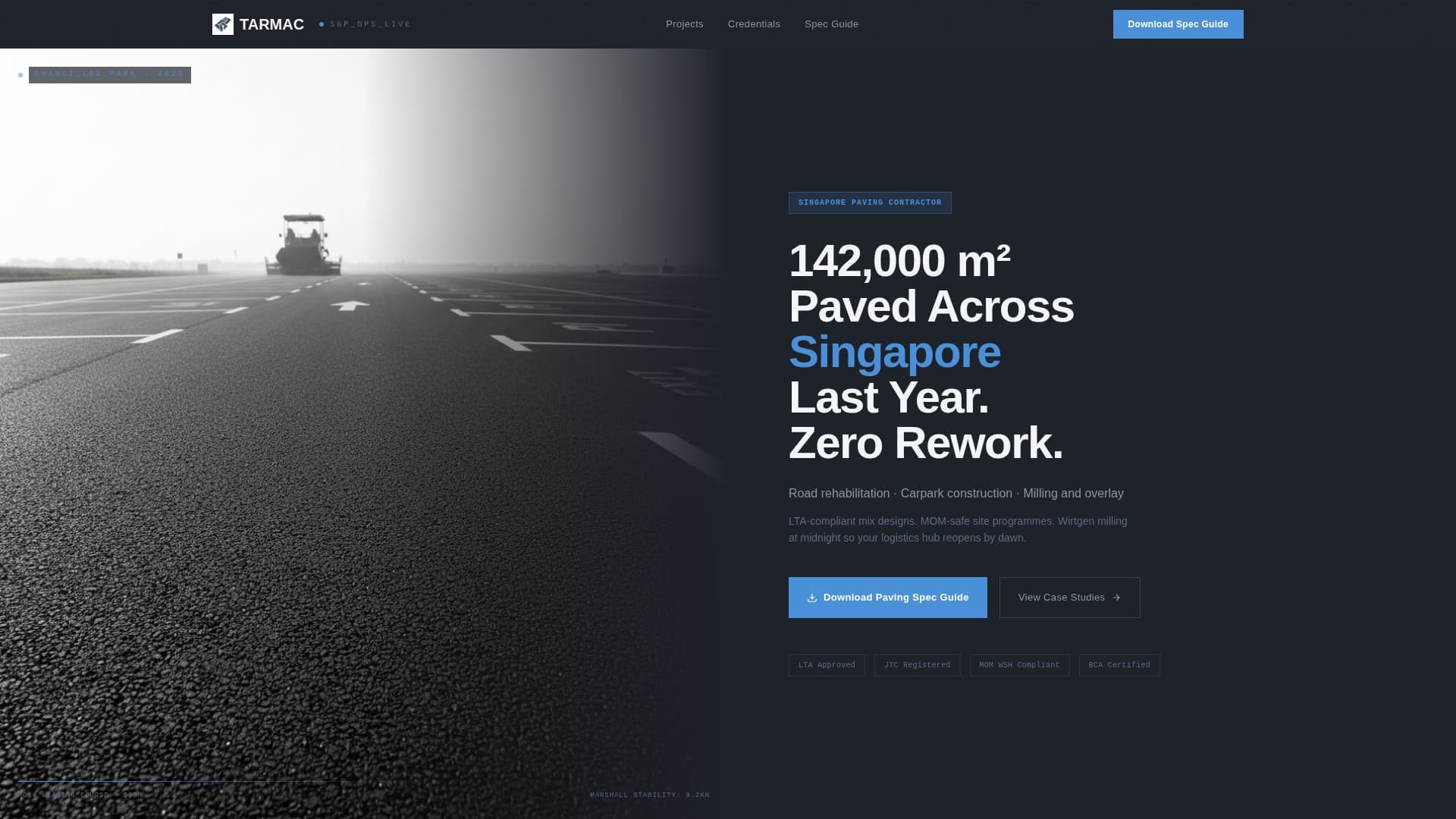 Tarmac - Precision Paving Landing Page Template