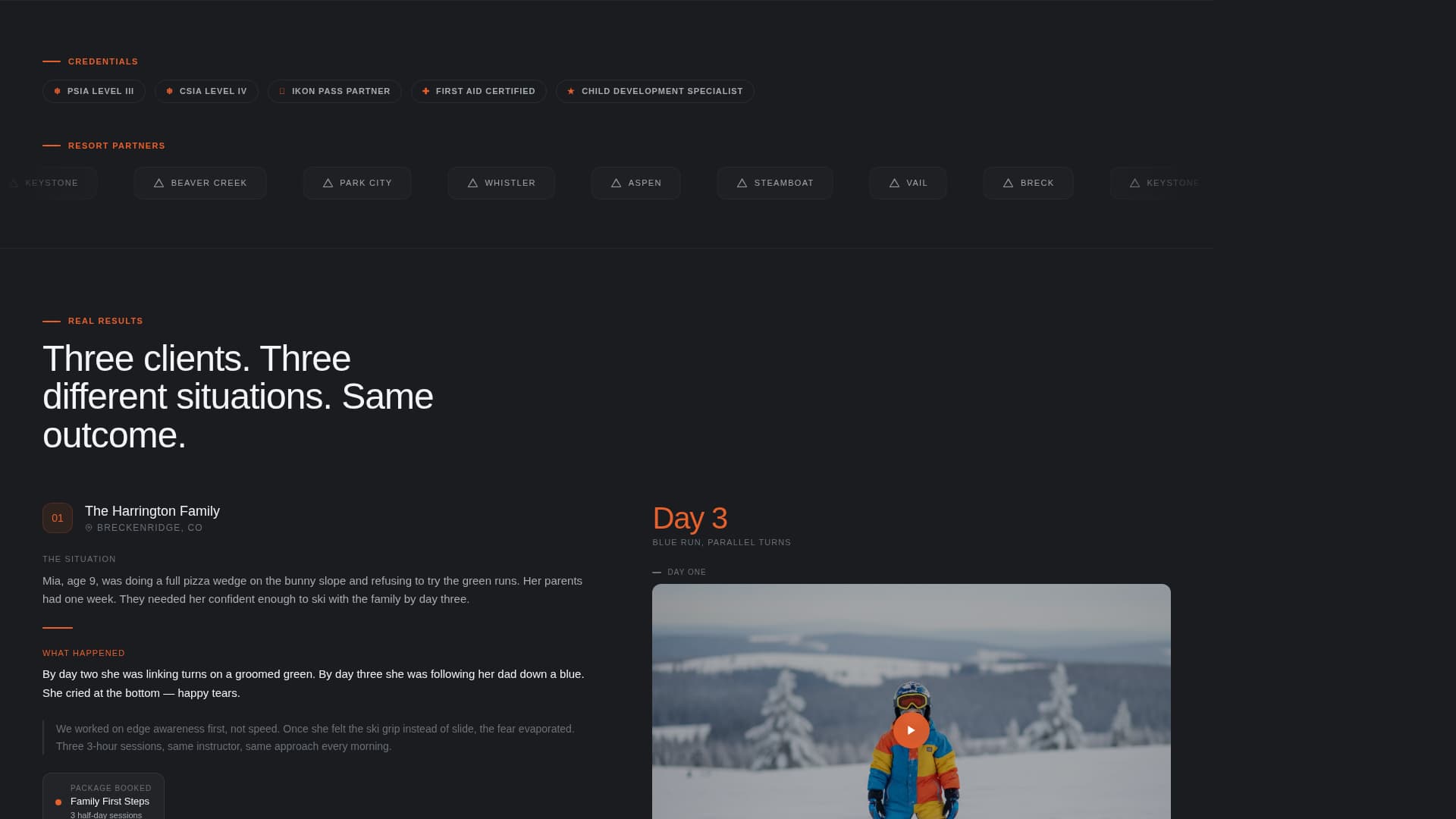 Ski Instructor Booking Website Template