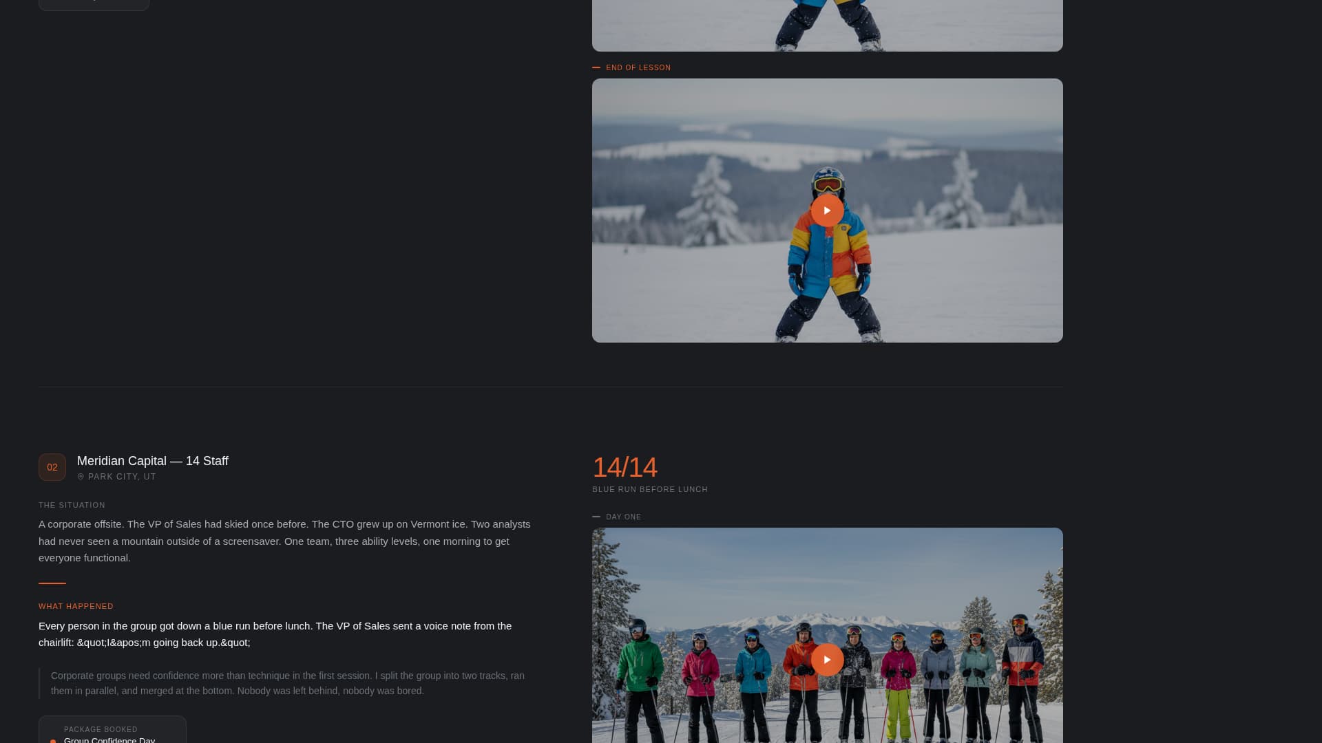 Ski Instructor Booking Website Template