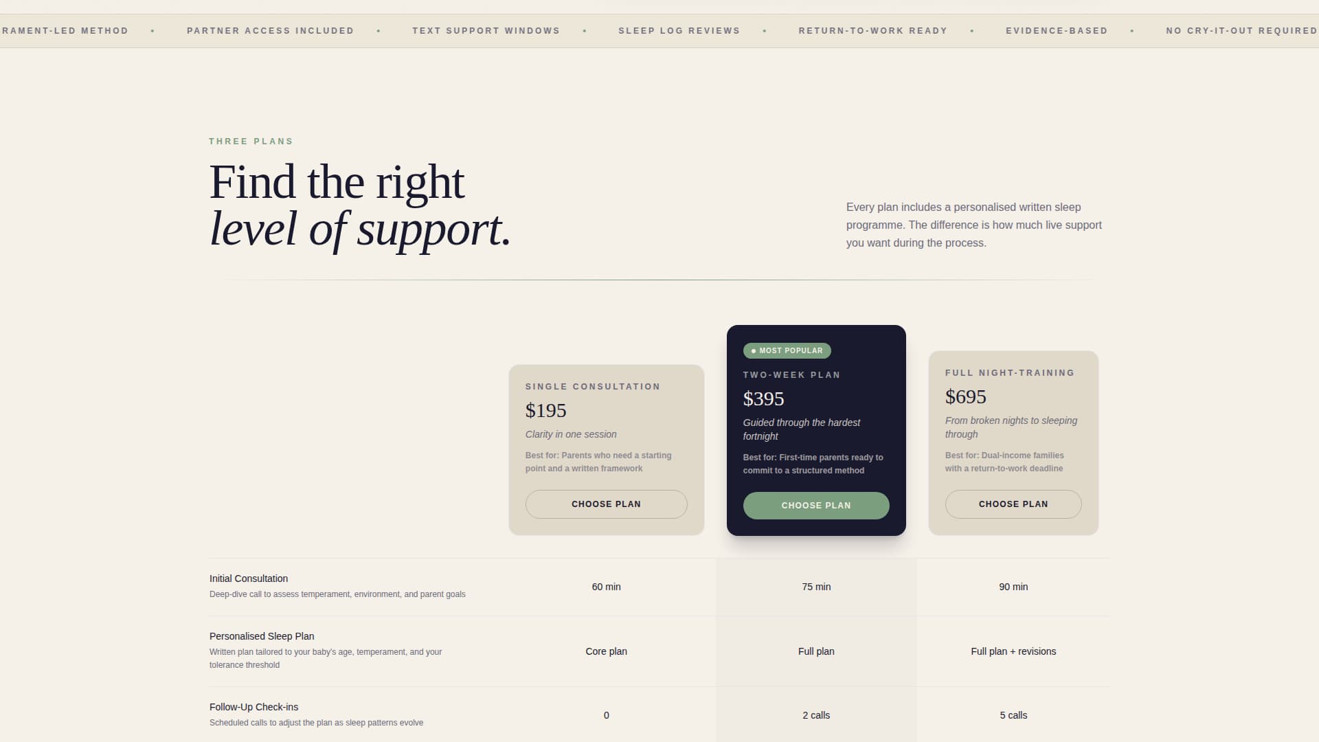 Sleep Consultant (Baby) Specialist Booking Website Template