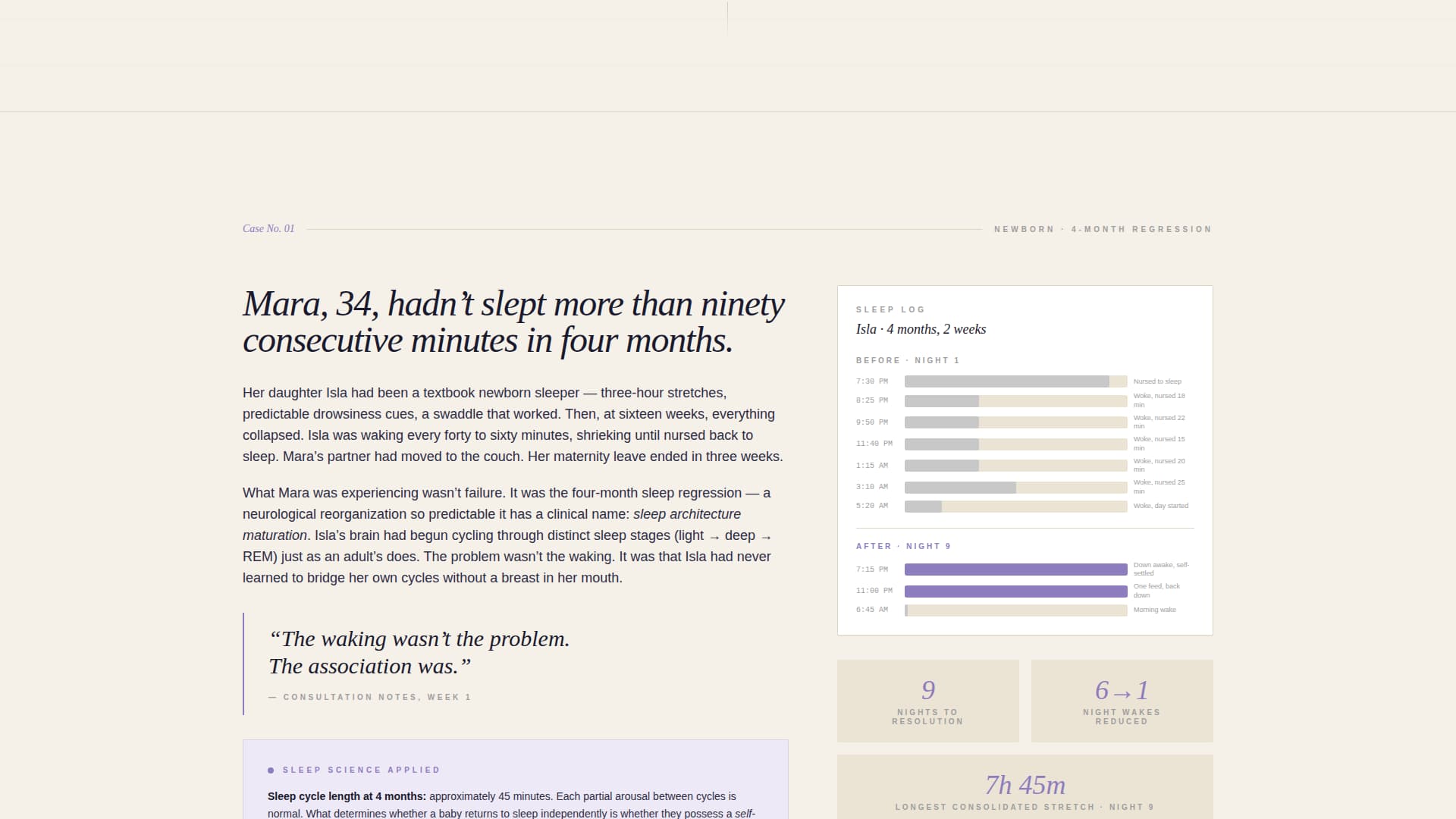 Sleep Consultant (Baby) Portfolio Website Template